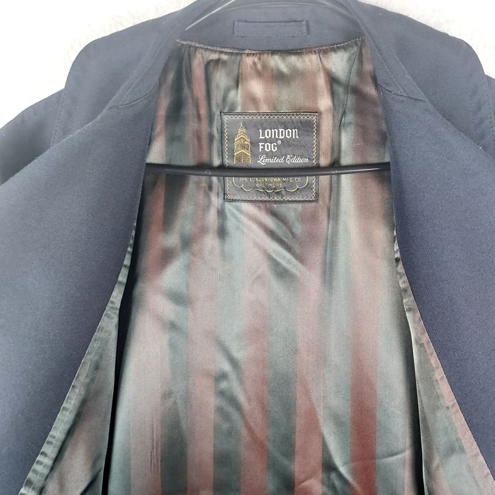 London Fog London Fog Limited Edition Mens Overcoat 42 Long Navy Button Front USA Made Size US XS / EU 42 / 0 - 4 Thumbnail