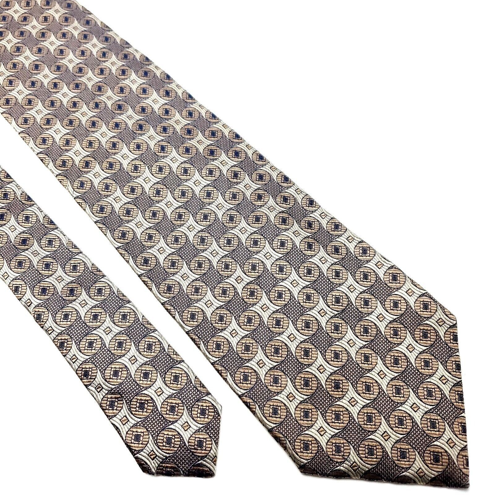 XMI Platinum XMI Platinum Silk Tie Woven Beige Geometric Size ONE SIZE - 1 Thumbnail