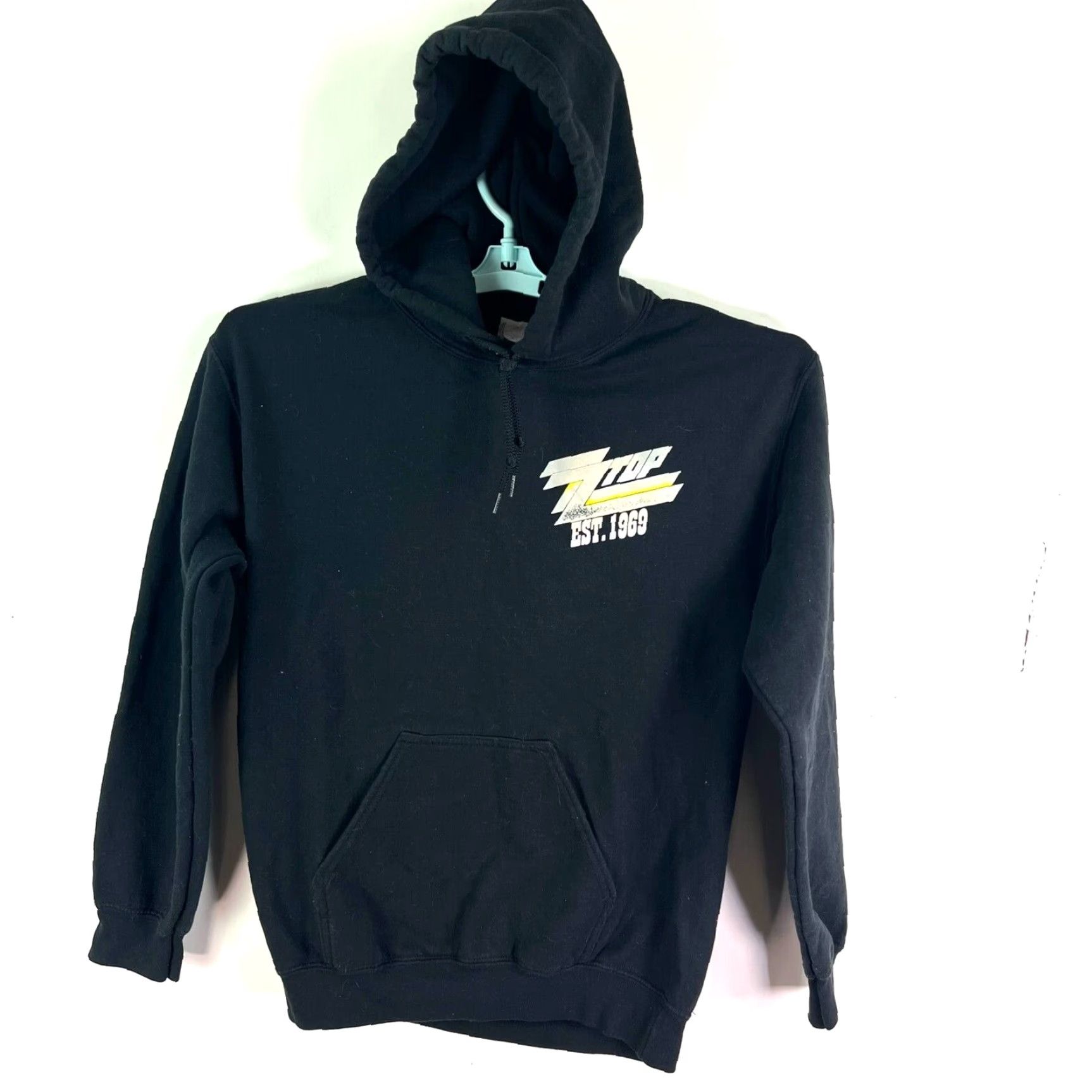 Gildan ZZ TOPP Tour Hooded Sweatshirt Mens S Black Gildan Hoodie Pullover Logo Graphic Print All Seasons Hooded Pockets Warm Size US S / EU 44-46 / 1 - 2 Thumbnail