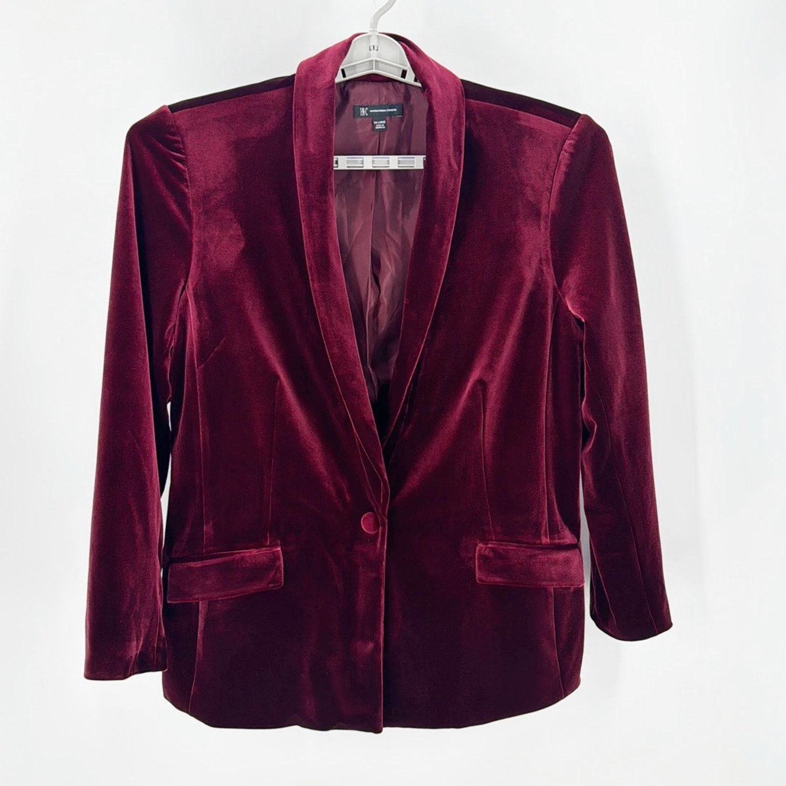 Other International Concepts maroon Velvet Blazer holiday size XXL Size XXL / US 16-18 / IT 52-54 - 1 Thumbnail