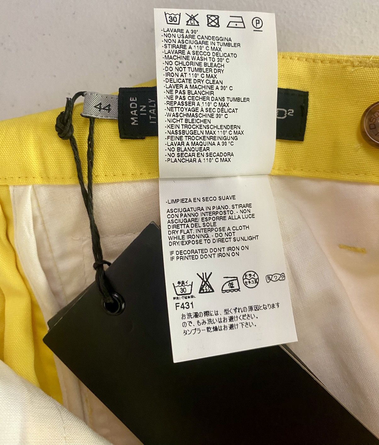 Dsquared2 Dsquared2 Canary Yellow/White Stripes Side Zip Shorts 44 NWT Size 30" / US 8 / IT 44 - 9 Thumbnail