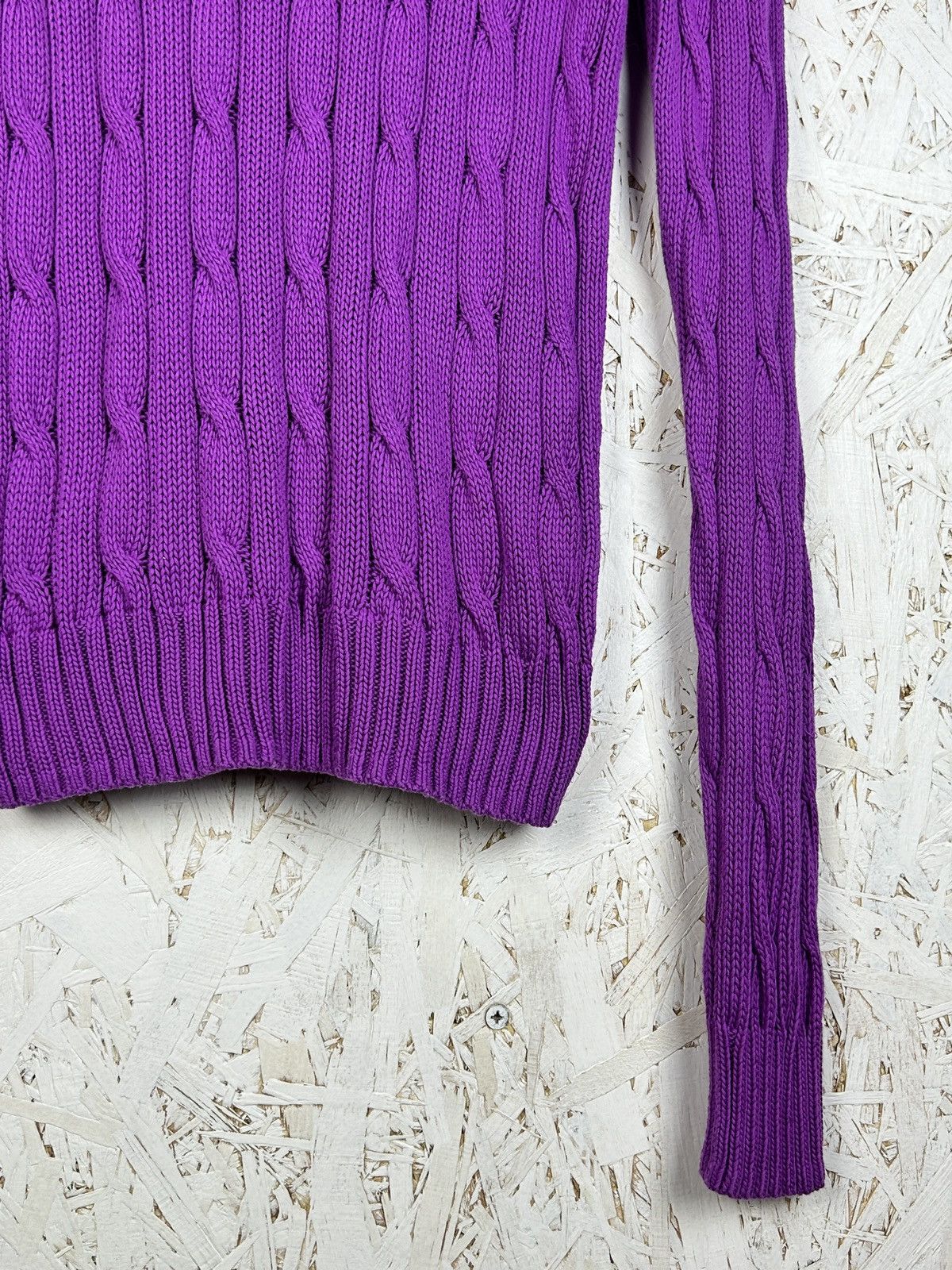 Polo Ralph Lauren Polo By Ralph Lauren Cable Knit Sweater Magenta Size S Size US S / EU 44-46 / 1 - 4 Thumbnail