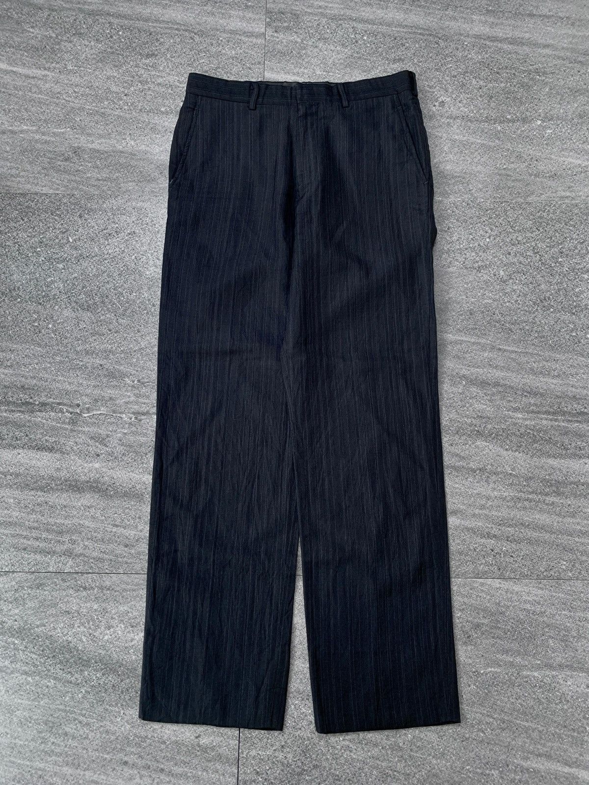 Comme des Garcons Homme Deux FREE TAX. Striped Linen Blend Trousers - 30” Size US 30 / EU 46 - 2 Thumbnail