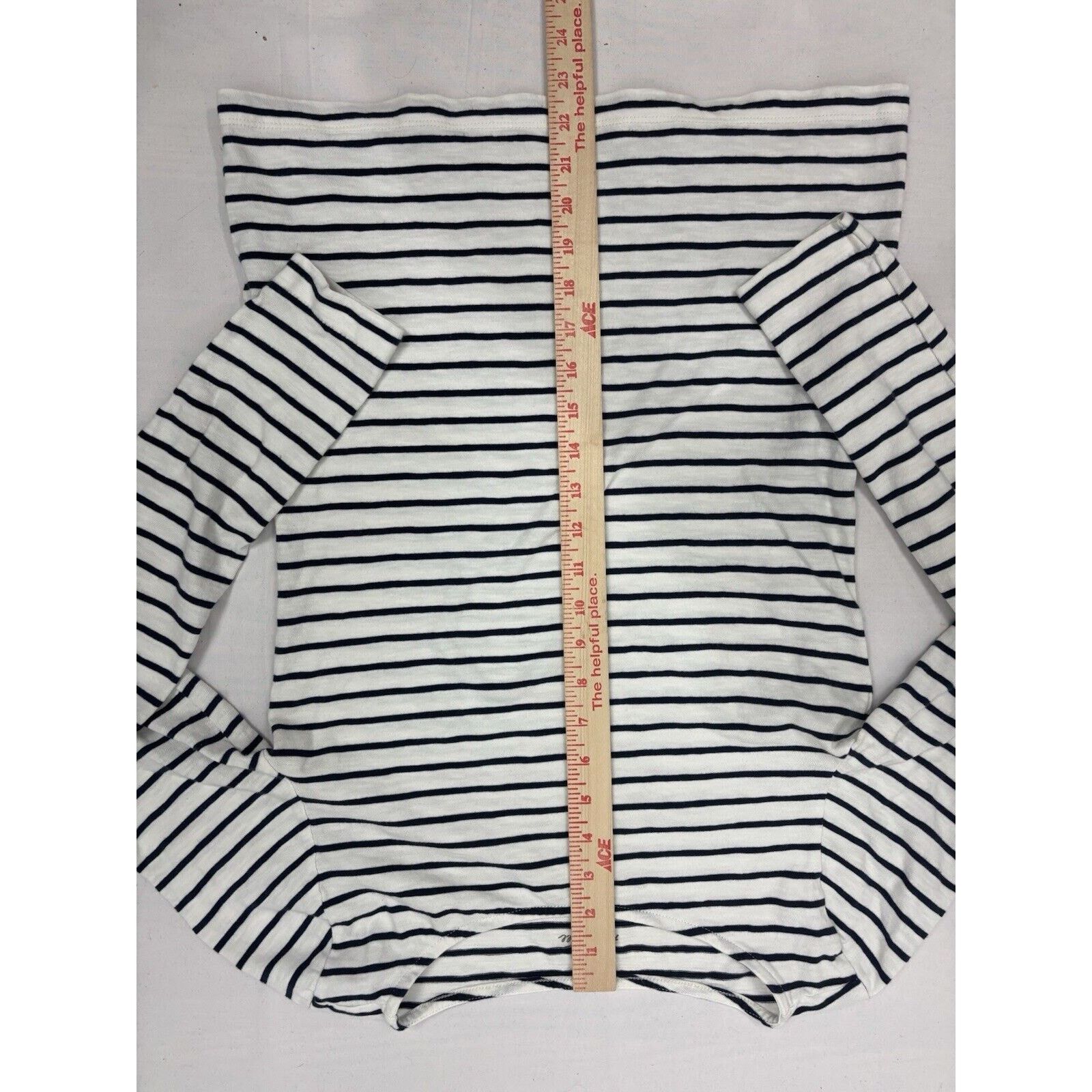 J.Crew JCREW Women’s Long Sleeve Navy White Striped Artist Tee S Size S / US 4 / IT 40 - 3 Thumbnail