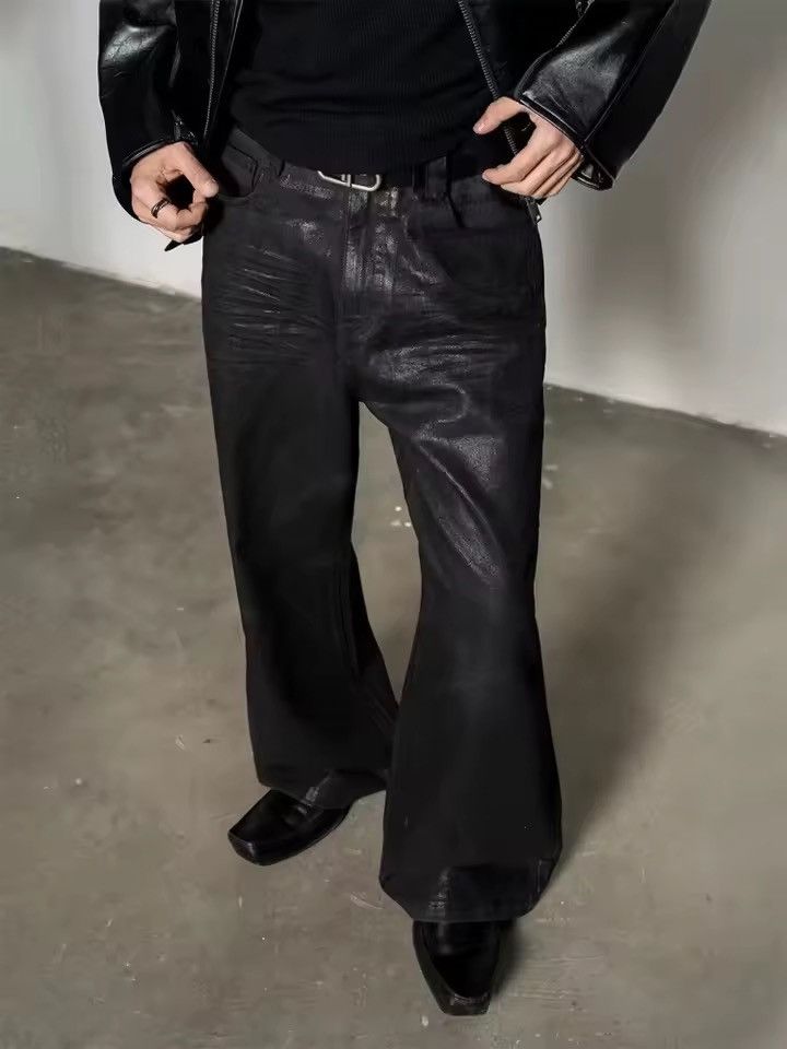 Jean Custom wax coated punk grunge bootcut flared jeans Size US 28 / EU 44 - 6 Thumbnail