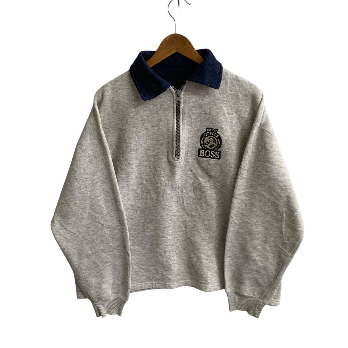 Vintage Vintage Boss Coffee Half Zipped Sweatshirt Large Size US L / EU 52-54 / 3 - 1 Thumbnail