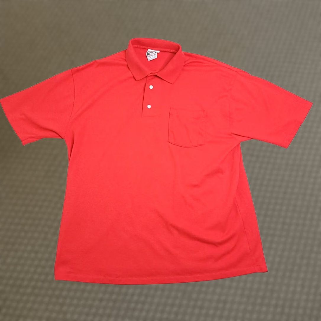 Vintage VINTAGE Great American Originals Red Polo Shirt Mens XL Short Sleeve Casual Breathable Cotton Polyester 90s Shirt Boys Theme 90s Size US XL / EU 56 / 4 - 1 Thumbnail