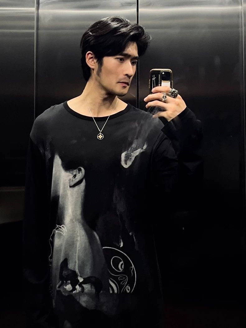 Yohji Yamamoto Yohji Yamamoto Yohji Yamamoto Long Sleeve Shirt with Artwo Size US L / EU 52-54 / 3 - 8 Thumbnail
