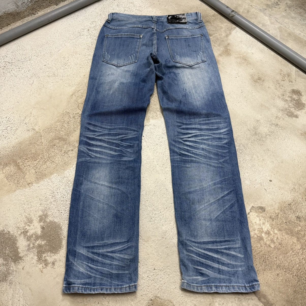 Japanese Brand Robble Whisker Distressed Straight Denim Pants Size US 28 / EU 44 - 2 Thumbnail