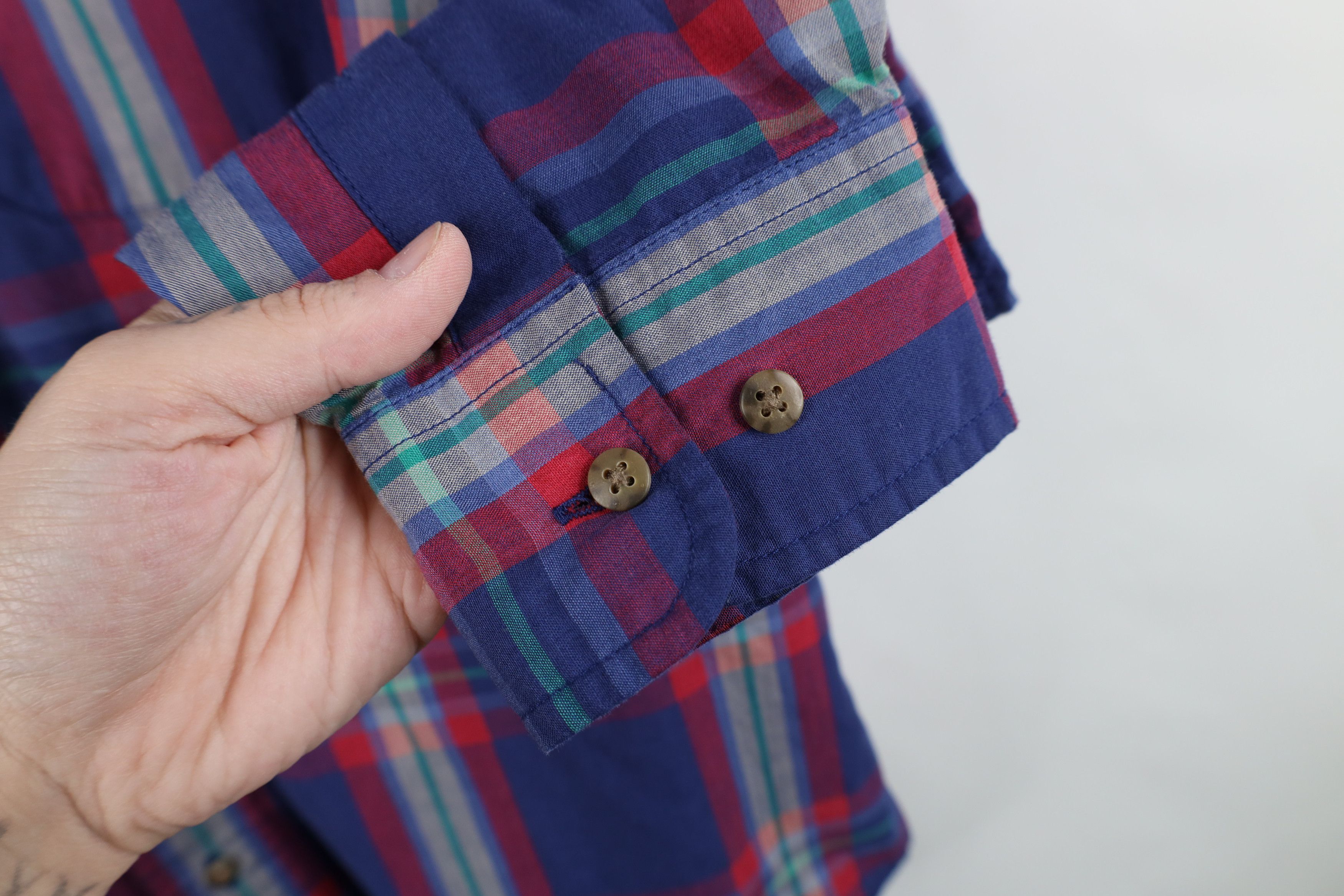 Vintage Vintage 90s Streetwear Plaid Collared Button Down Shirt Size US L / EU 52-54 / 3 - 7 Thumbnail