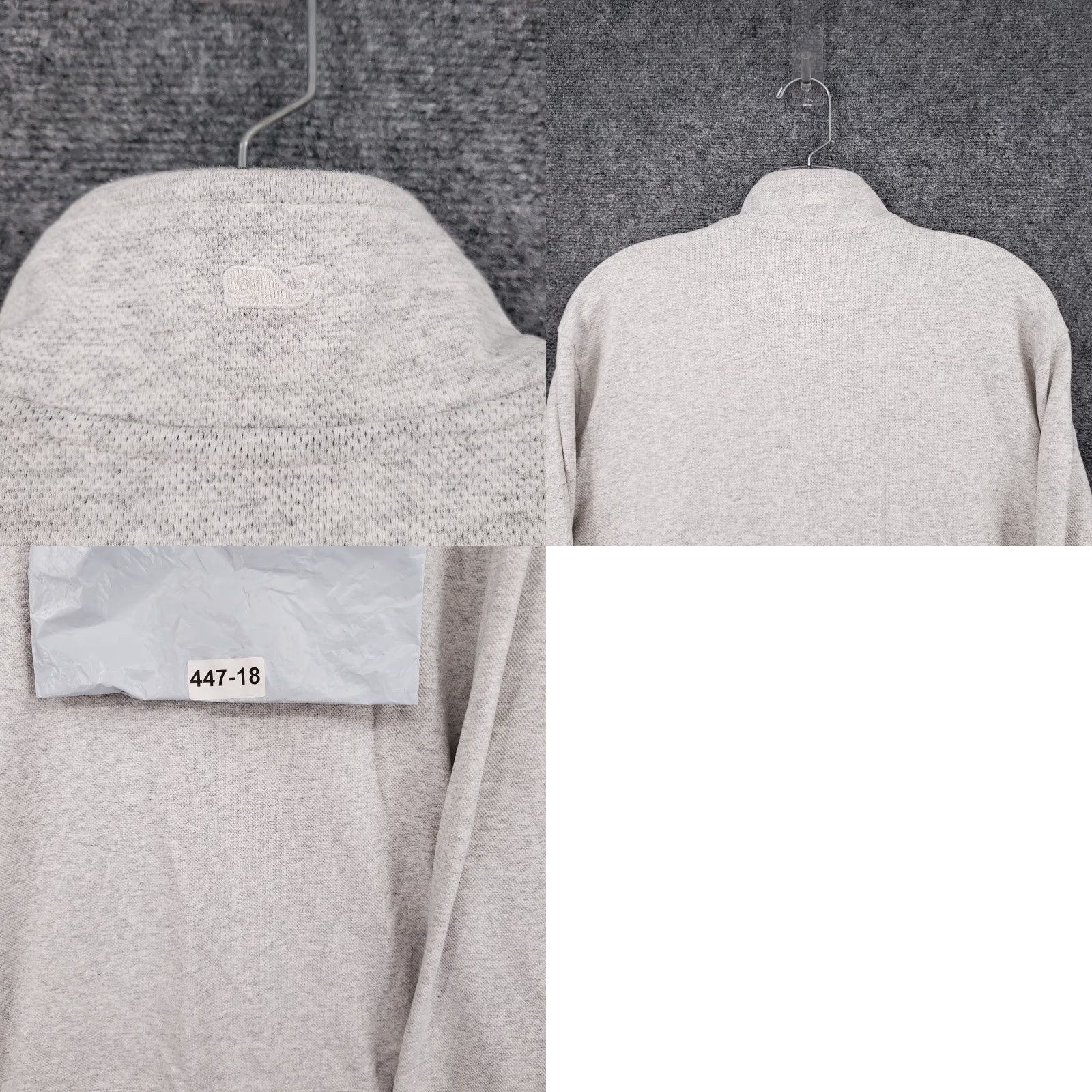 Vineyard Vines Vineyard Vines Mens Sweater Knit Gray 1/4 Zip Mock Neck L Large Regular Fit Size US L / EU 52-54 / 3 - 9 Thumbnail