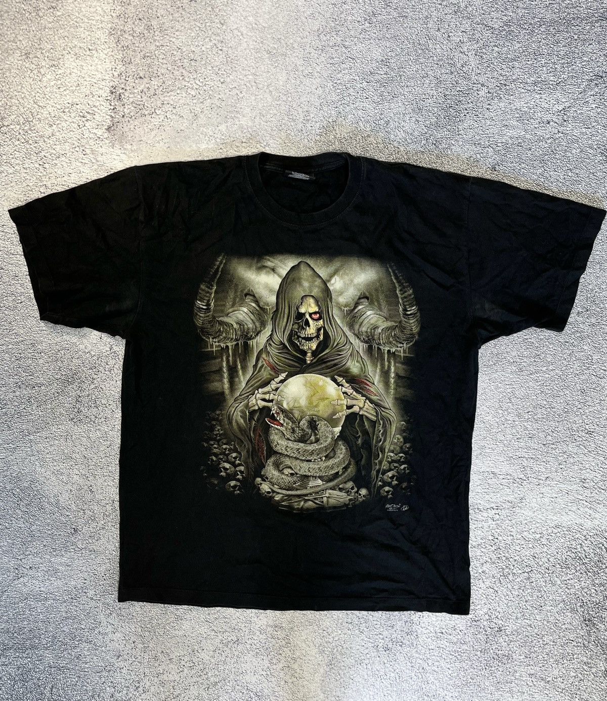 Vintage Vintage Rock Chang Snake Skull Tee XL Double Sided Size US XL / EU 56 / 4 - 1 Thumbnail
