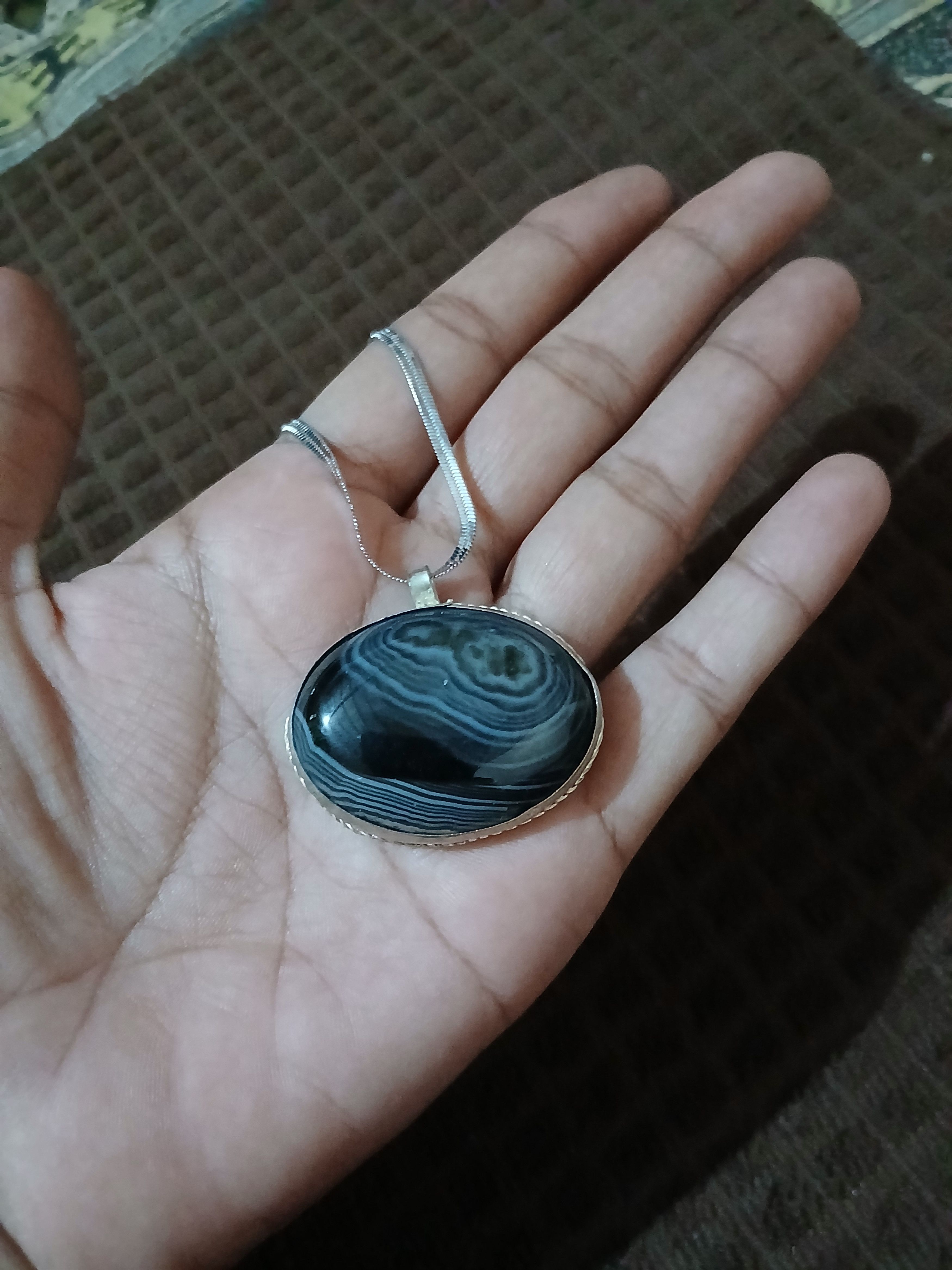 Other Dark Banded Gemstone Pendant Size ONE SIZE - 2 Thumbnail