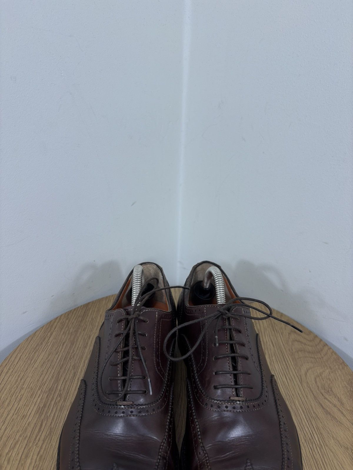 Santoni Santoni Men’s Burgundy Brown Leather Oxford Dress Shoes Size US 9 / EU 42 - 7 Thumbnail
