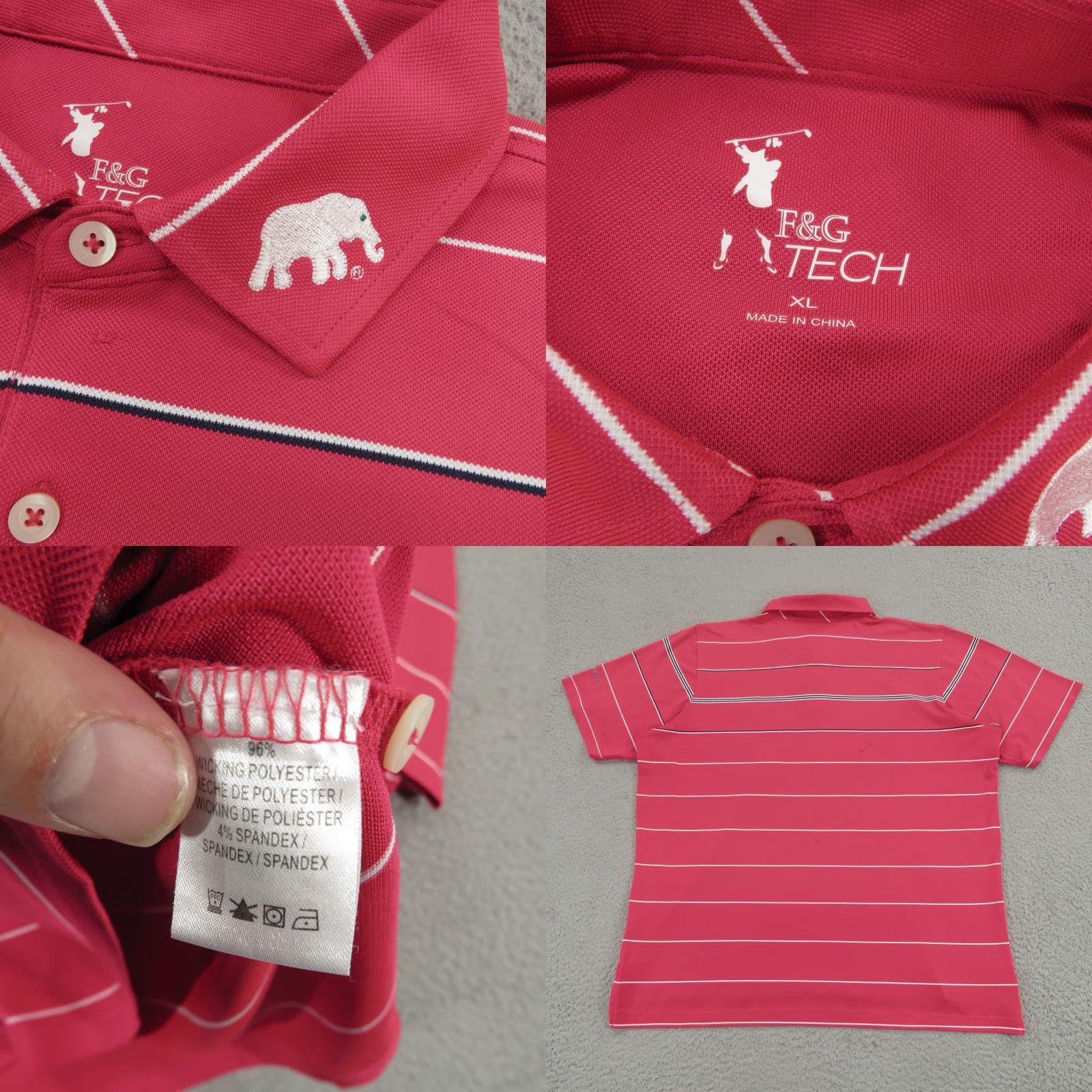 Vintage Tour Issued Polo Men XL Fairway & Greene Shirt Performance Tech Sponsor Shirt Polo Men XL Pink Sports USA Dicky Pride Mens Size US XL / EU 56 / 4 - 8 Thumbnail