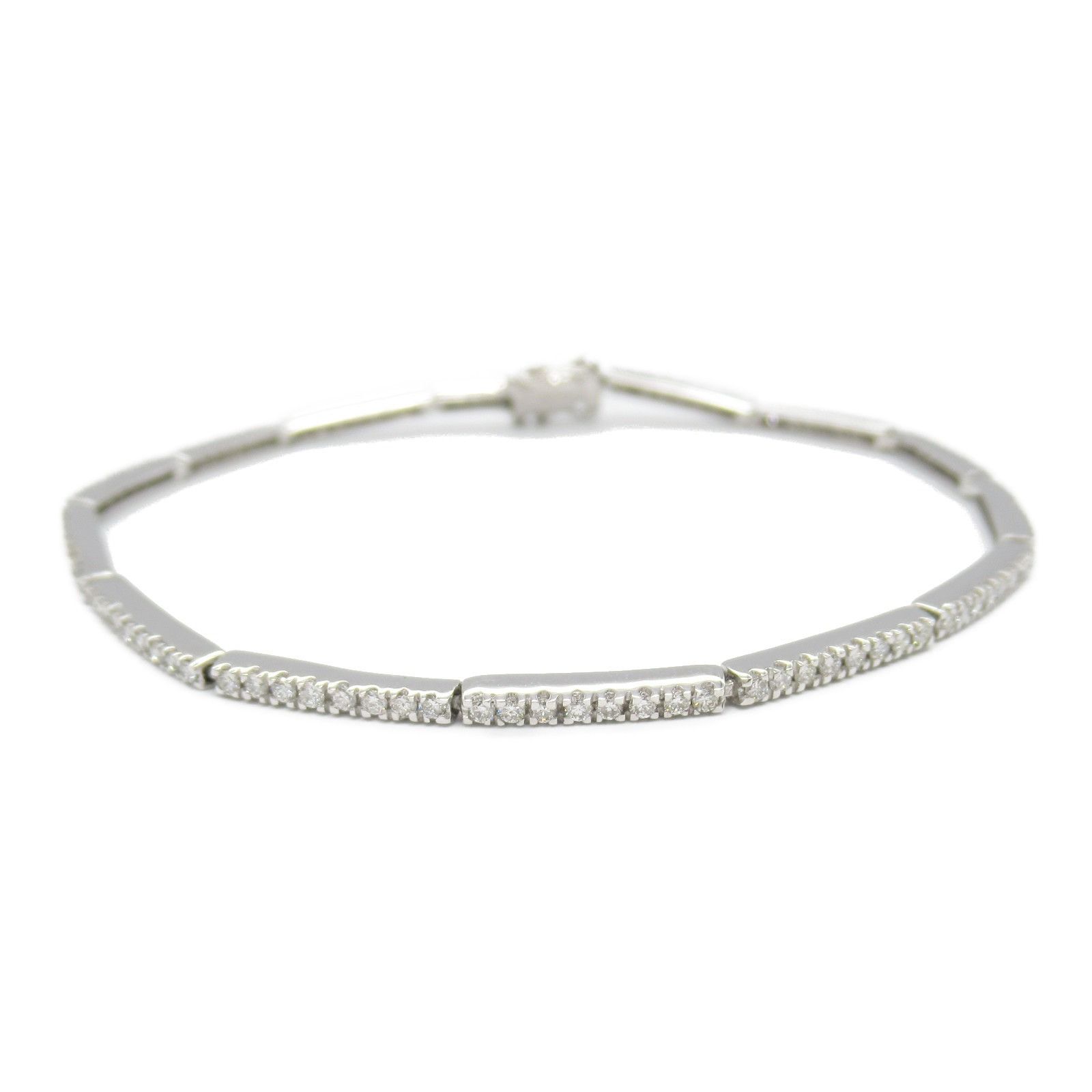 Luxuness Jewelry Diamond Au750 Bracelet Metal Bracelet in Silver, Women's