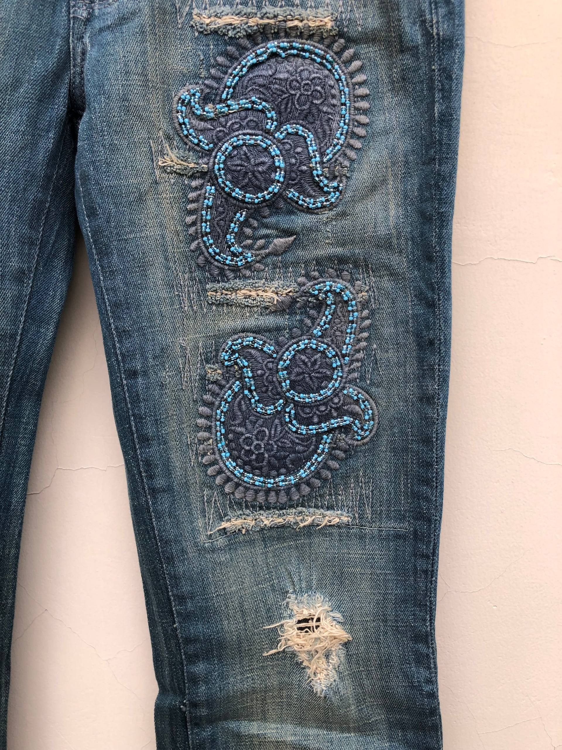 If Six Was Nine 2000s Patchwork Distressed Vkei Y2k Japanese Archive Size US 27 - 12 Thumbnail