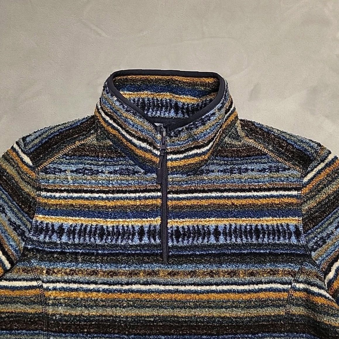 Denime Rock & Roll Denim Sweater Mens Small Multicolor Striped Fleece 1/4 Zip Pullover Size US S / EU 44-46 / 1 - 5 Thumbnail