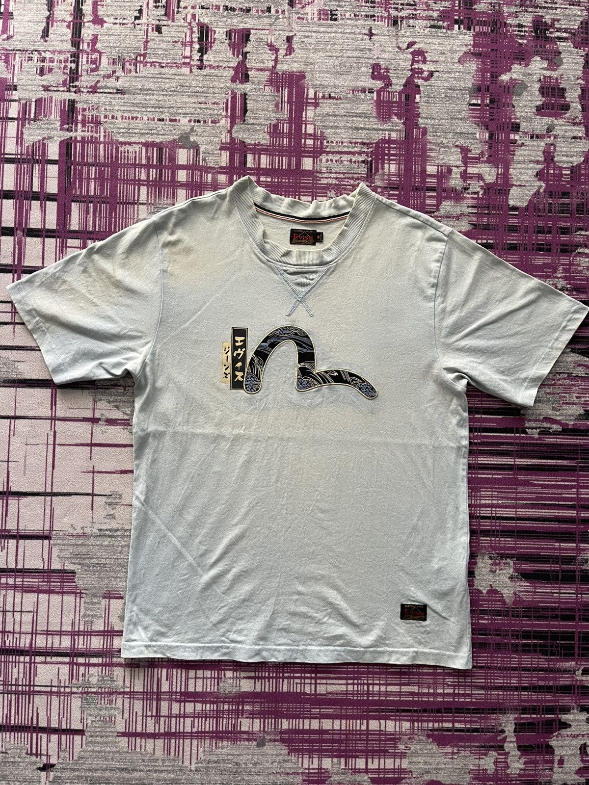 VINTAGE EMBROIDERED EVISU T-SHIRT VERY RARE