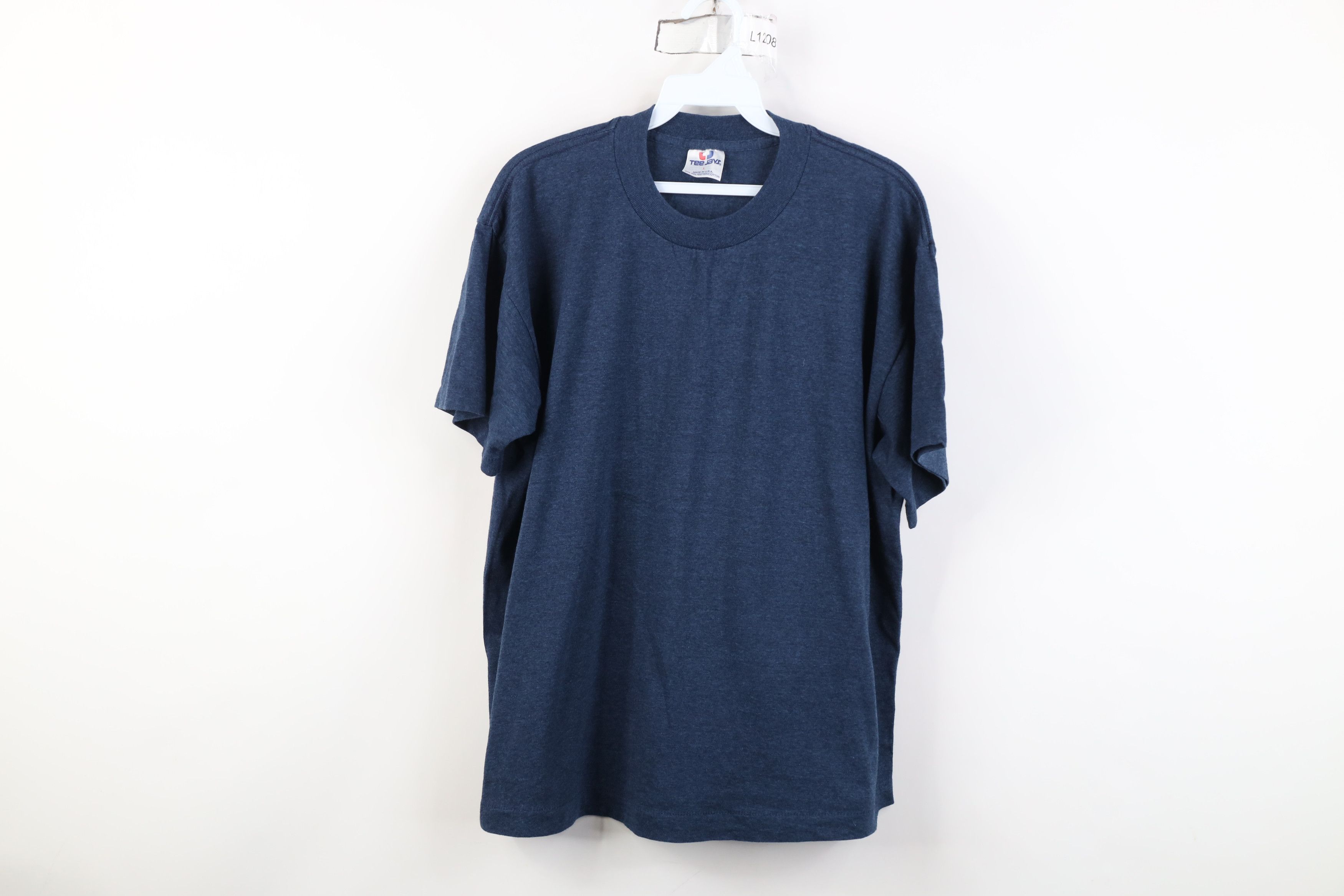Vintage Vintage 90s Streetwear Blank Short Sleeve T-Shirt Blue USA Size US L / EU 52-54 / 3 - 1 Thumbnail