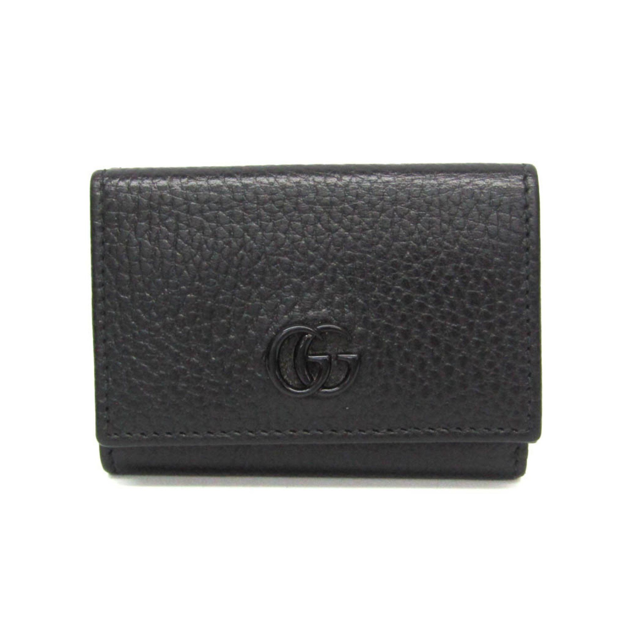 Gucci Gucci Double G 735212 Women,Men Leather Wallet (tri-fold) Black Size ONE SIZE - 1 Thumbnail