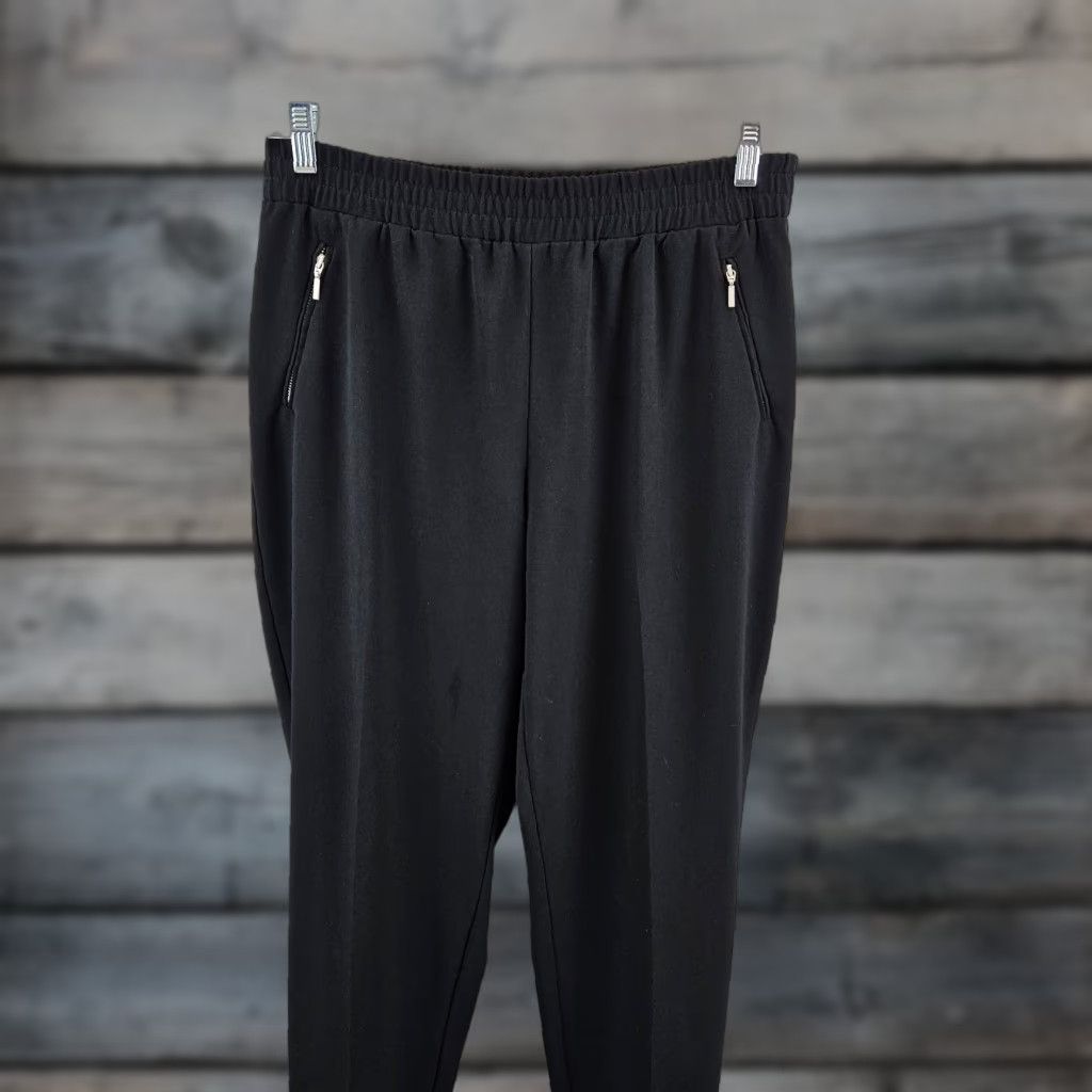 Vintage Chico's Womens Ankle Pants Sz 10 Solid Black Pull On High Rise Zip Pockets - Womens, Pants, 10, Black, Ankle, Chico's, High Rise, Pull On Size 32" / US 10 / IT 46 - 1 Thumbnail