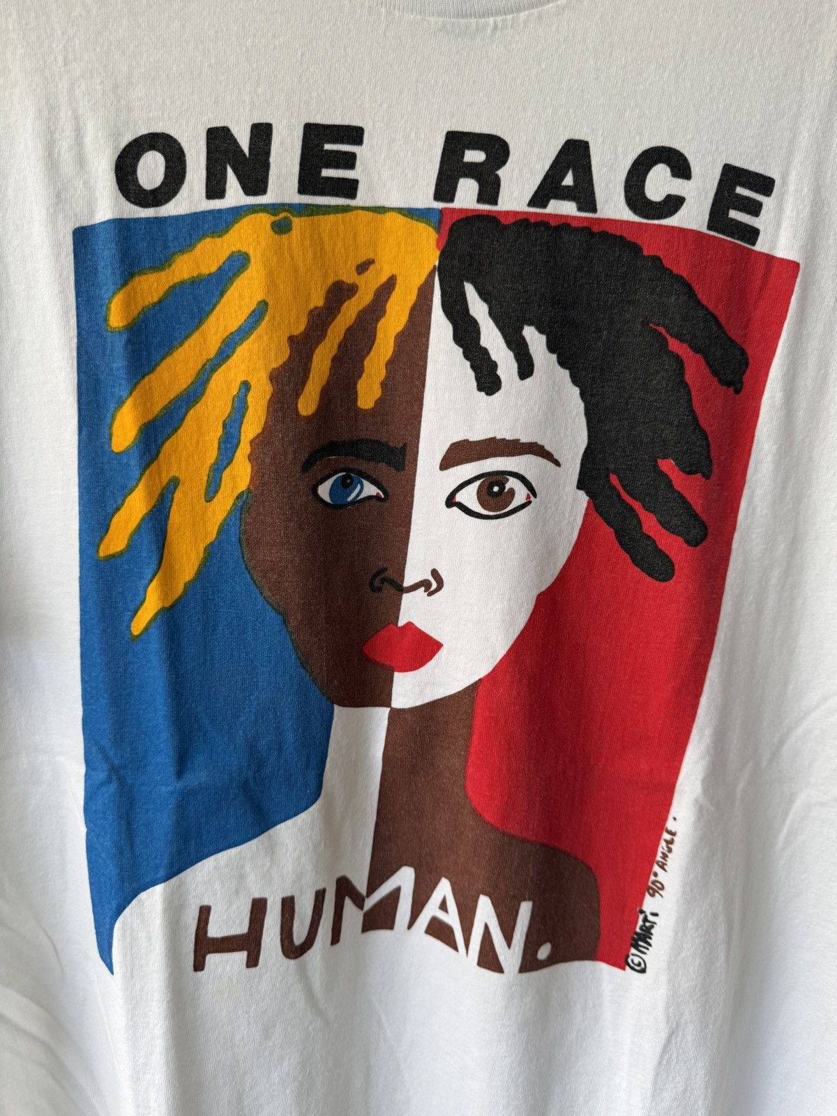 Vintage 90s One Race Human Vintage Shirt Size US XL / EU 56 / 4 - 3 Thumbnail