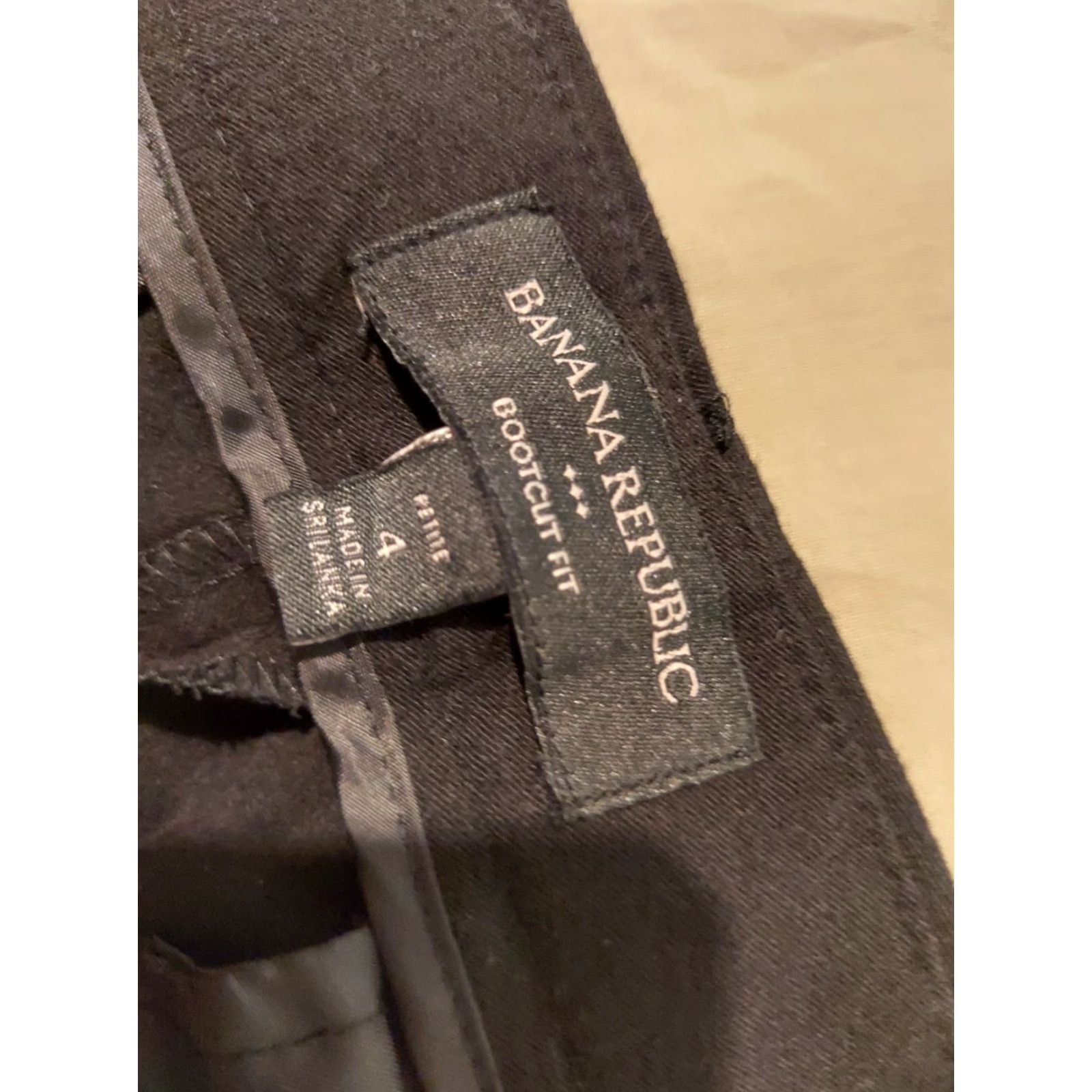 Banana Republic Womens Banana Republic Dress Pants 4P Black Flat Front Chino Trousers Slacks Size 27" / US 4 / IT 40 - 3 Thumbnail