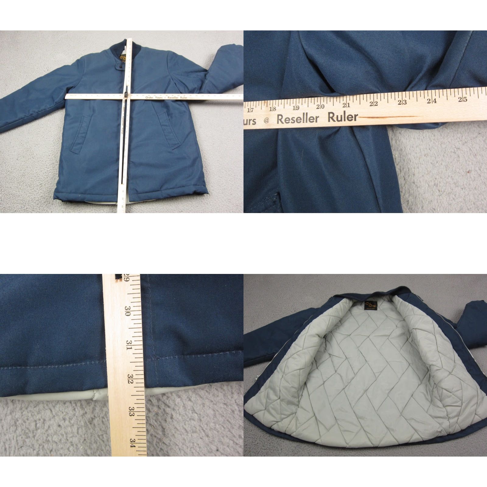 Vintage VINTAGE Cal Craft Bomber Jacket Mens M Blue Full Zip USA 70s 90s Polyester Nylon Zipper Medium Gray? Size US M / EU 48-50 / 2 - 8 Thumbnail