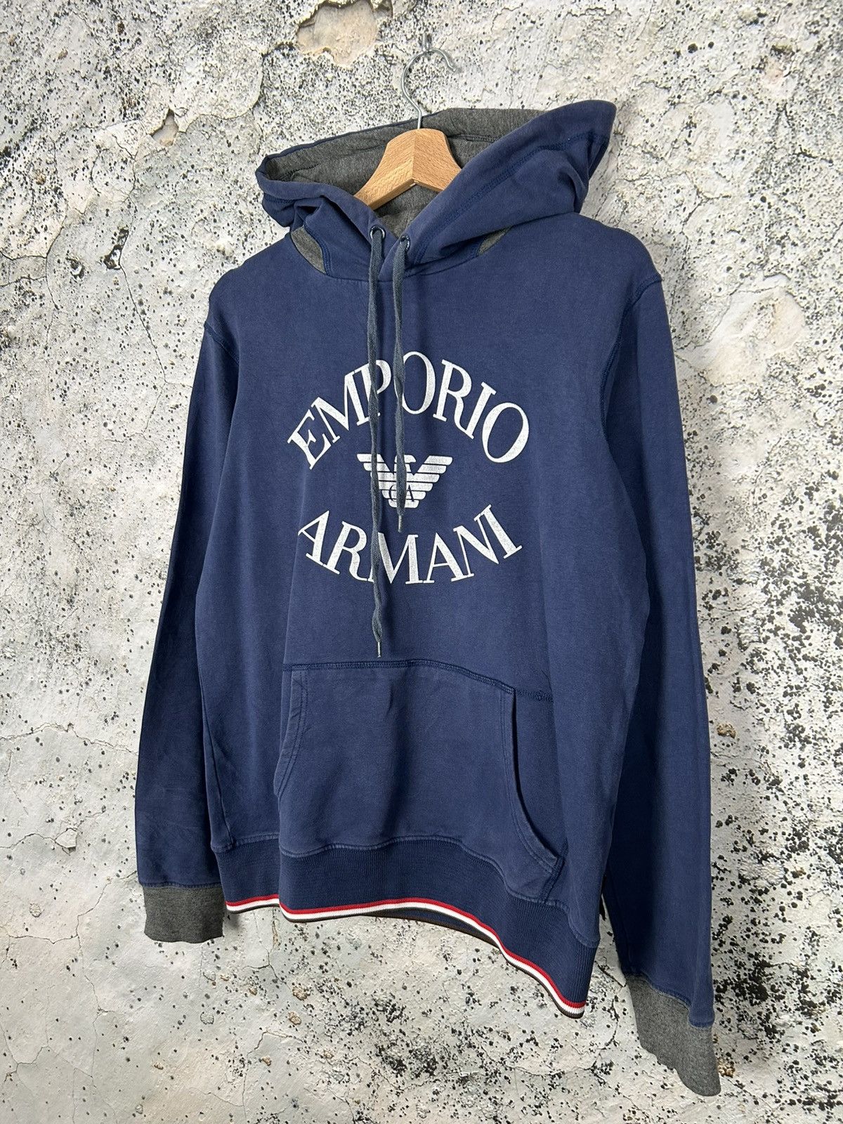 Emporio Armani Vintage Emporio Armani 90s Hoodie Designer Streetwear Italy Size US M / EU 48-50 / 2 - 2 Thumbnail