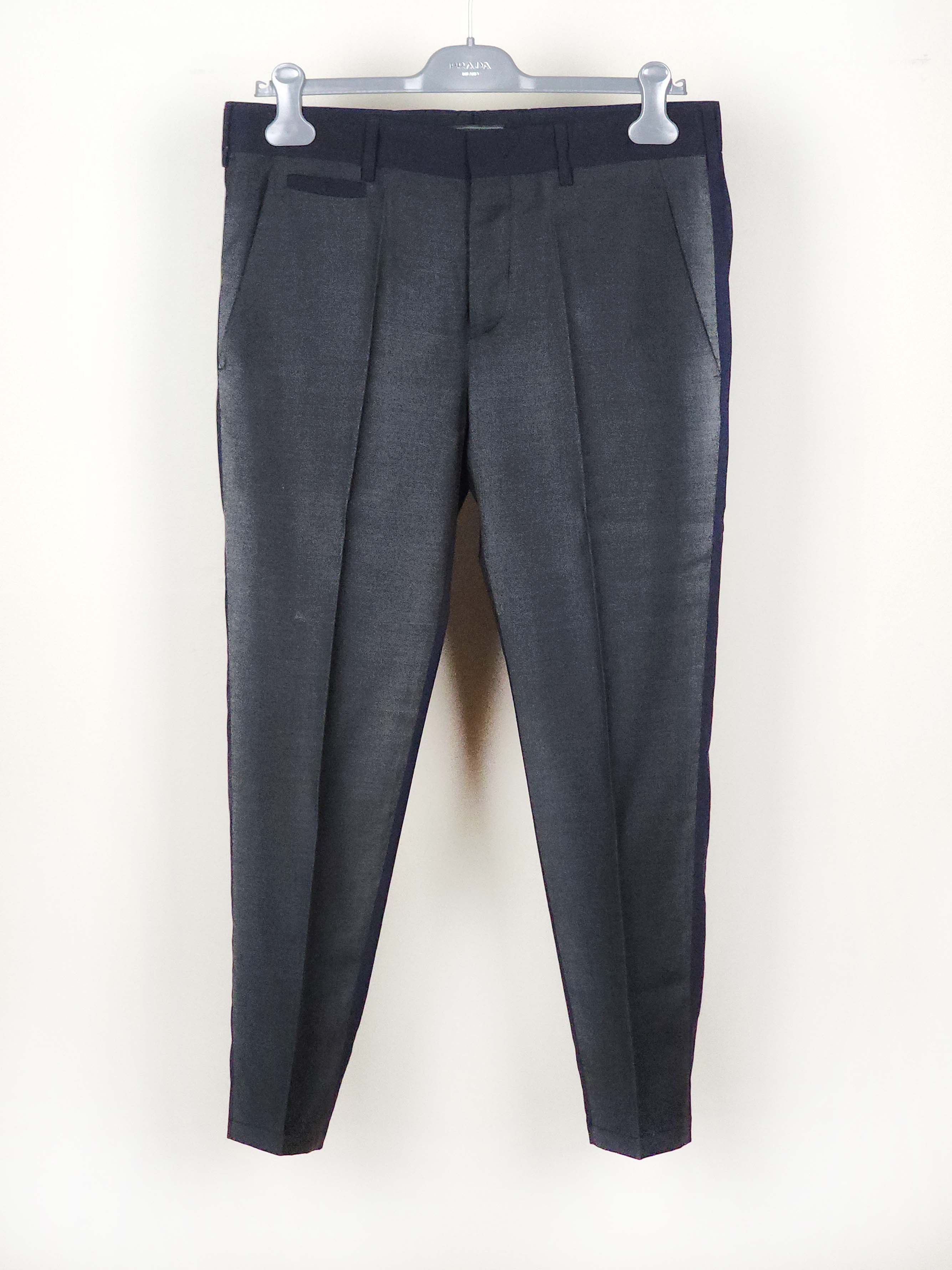 Prada Bicolor Charcoal Navy Virgin Wool Pants Size US 32 / EU 48 - 1 Thumbnail