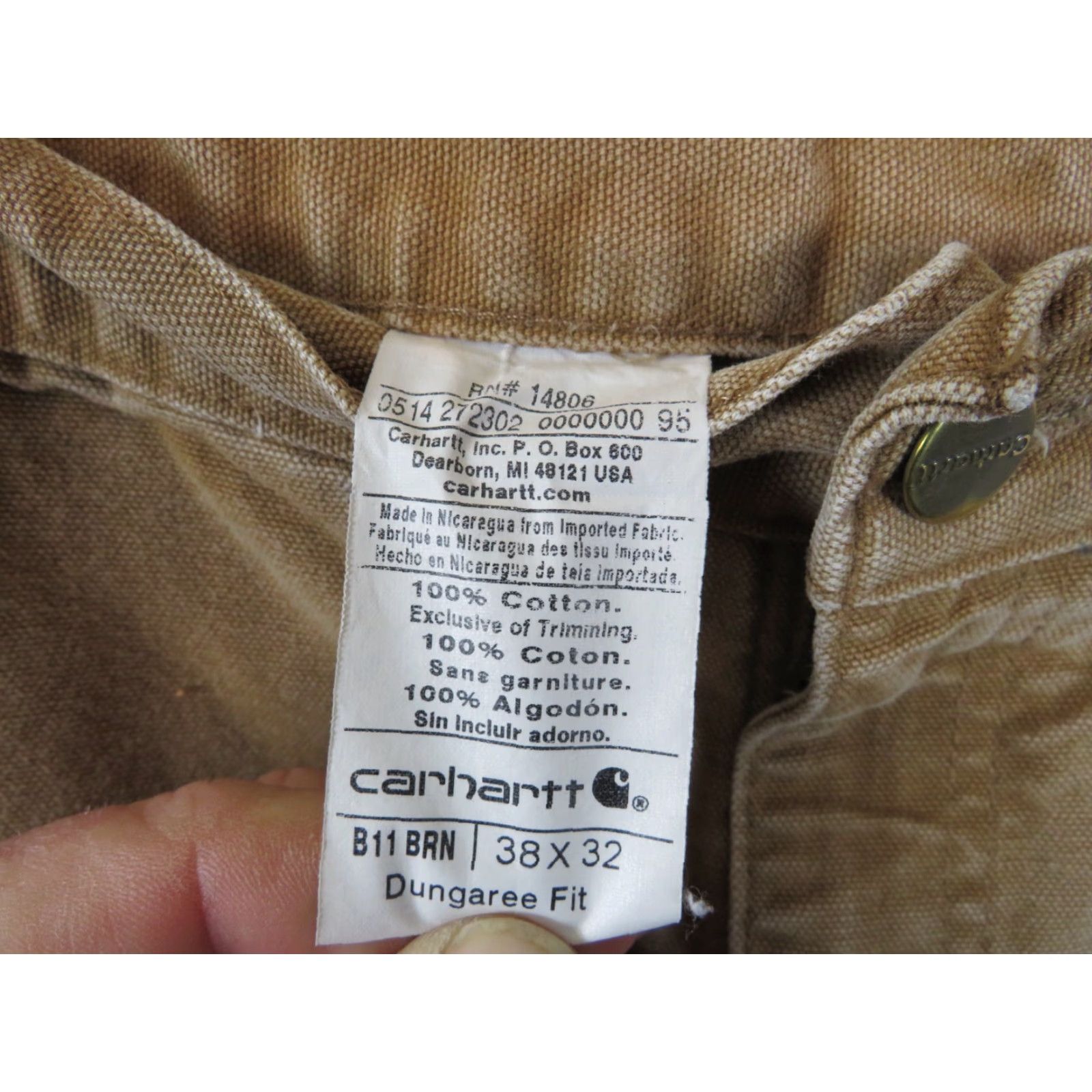 Carhartt Carhartt Jeans Mens Relaxed Dungaree 38x32 Brown Cargo Pants Tapered Modern Workwear 38 Second Hand Mens Size US 38 / EU 54 - 6 Thumbnail