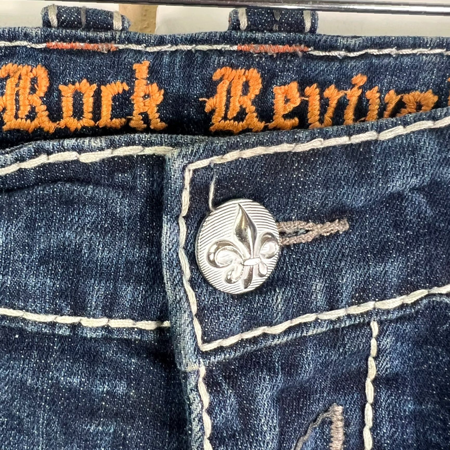 Vintage Rock Revival Jacoby Bootcut Jeans Mens Size 38 29 Blue Distressed Denim Size US 38 / EU 54 - 6 Thumbnail