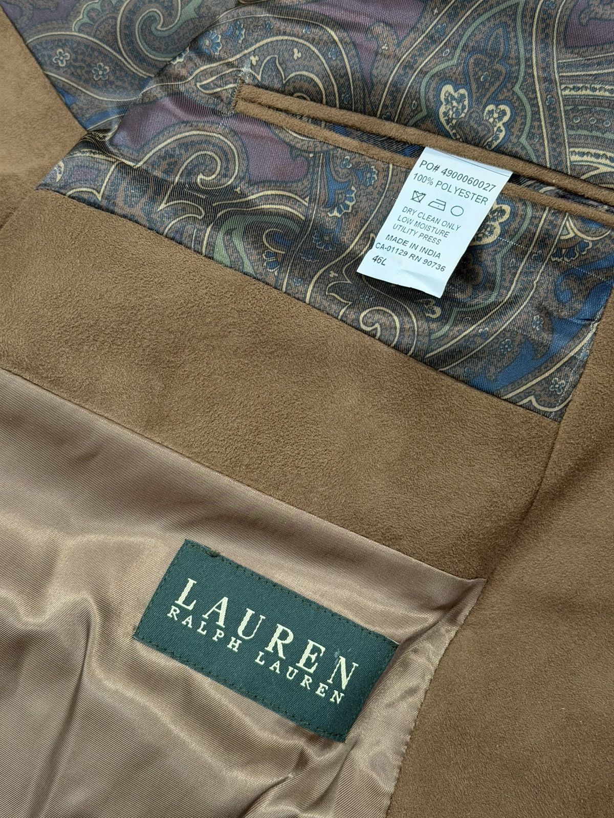 Ralph Lauren VTG Lauren Ralph Lauren Sport Coat 46L Poly Microfiber Suede Size 46L - 9 Thumbnail