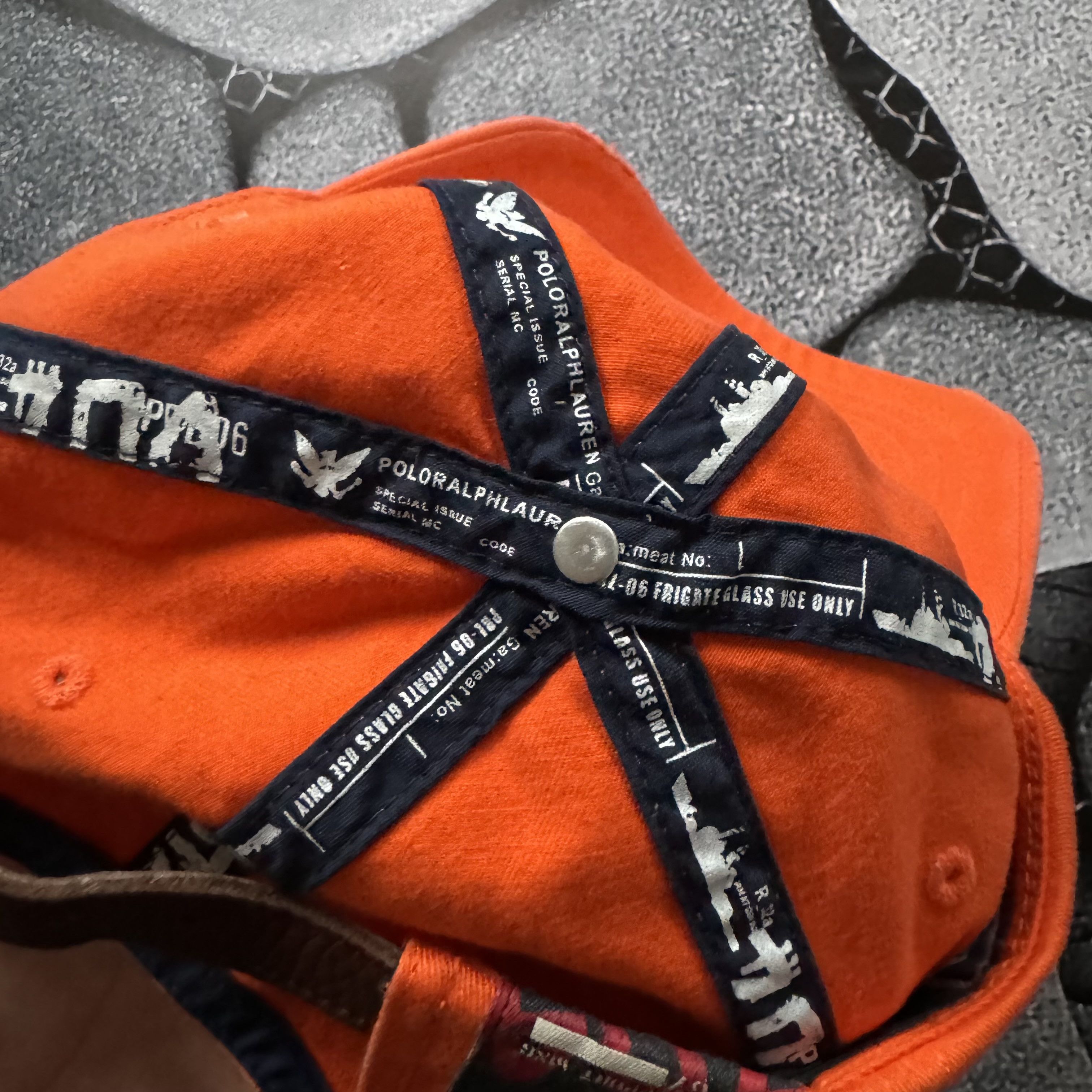 Polo Ralph Lauren × Vintage POLO RALPH LAUREN USS BAYFIELD APA 34 DISTRESSED CAP ORANGE Size ONE SIZE - 6 Thumbnail
