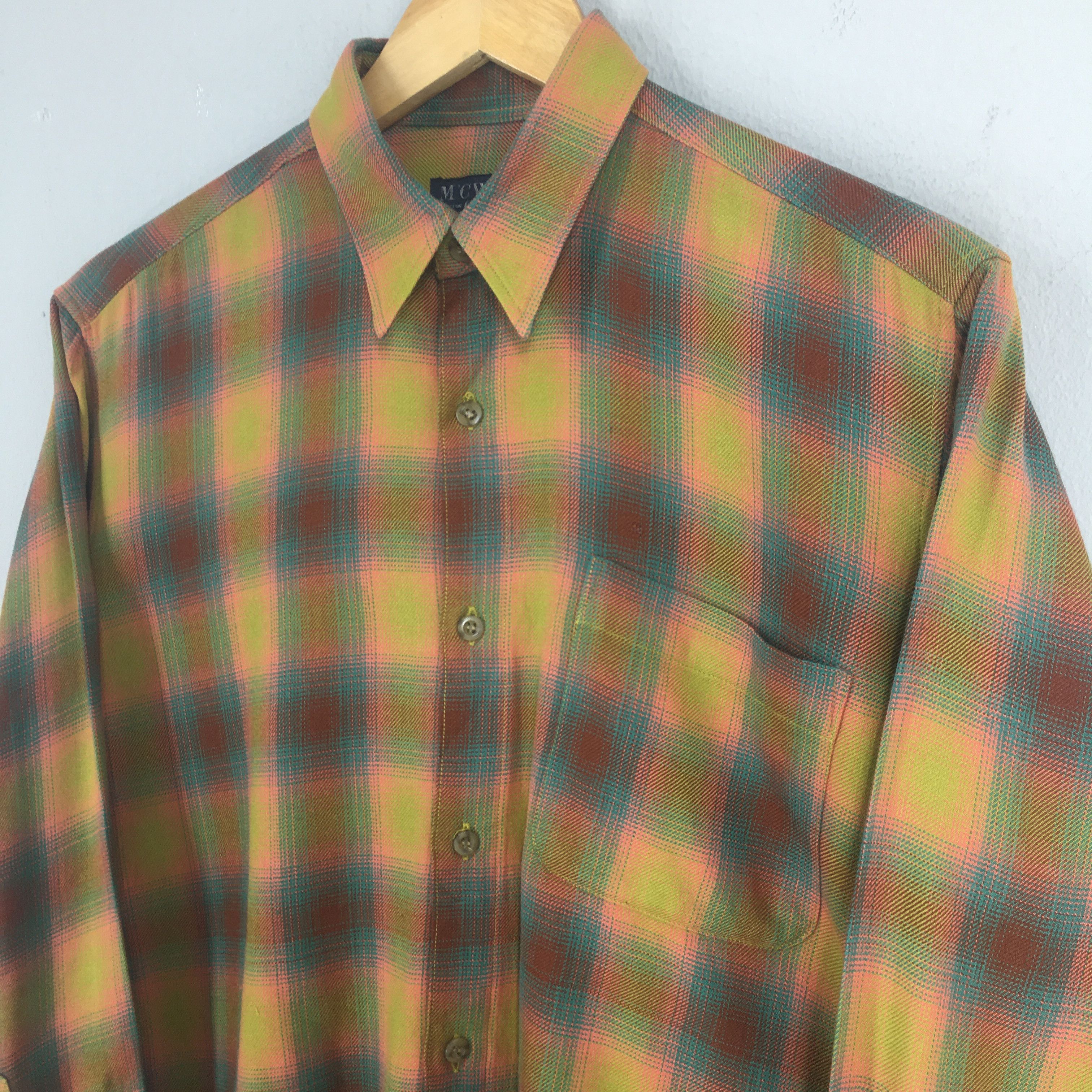 Flannel × Vintage 1980s Plaid Shadow Tartan Checkered Flannel Shirt Medium Size US M / EU 48-50 / 2 - 3 Thumbnail