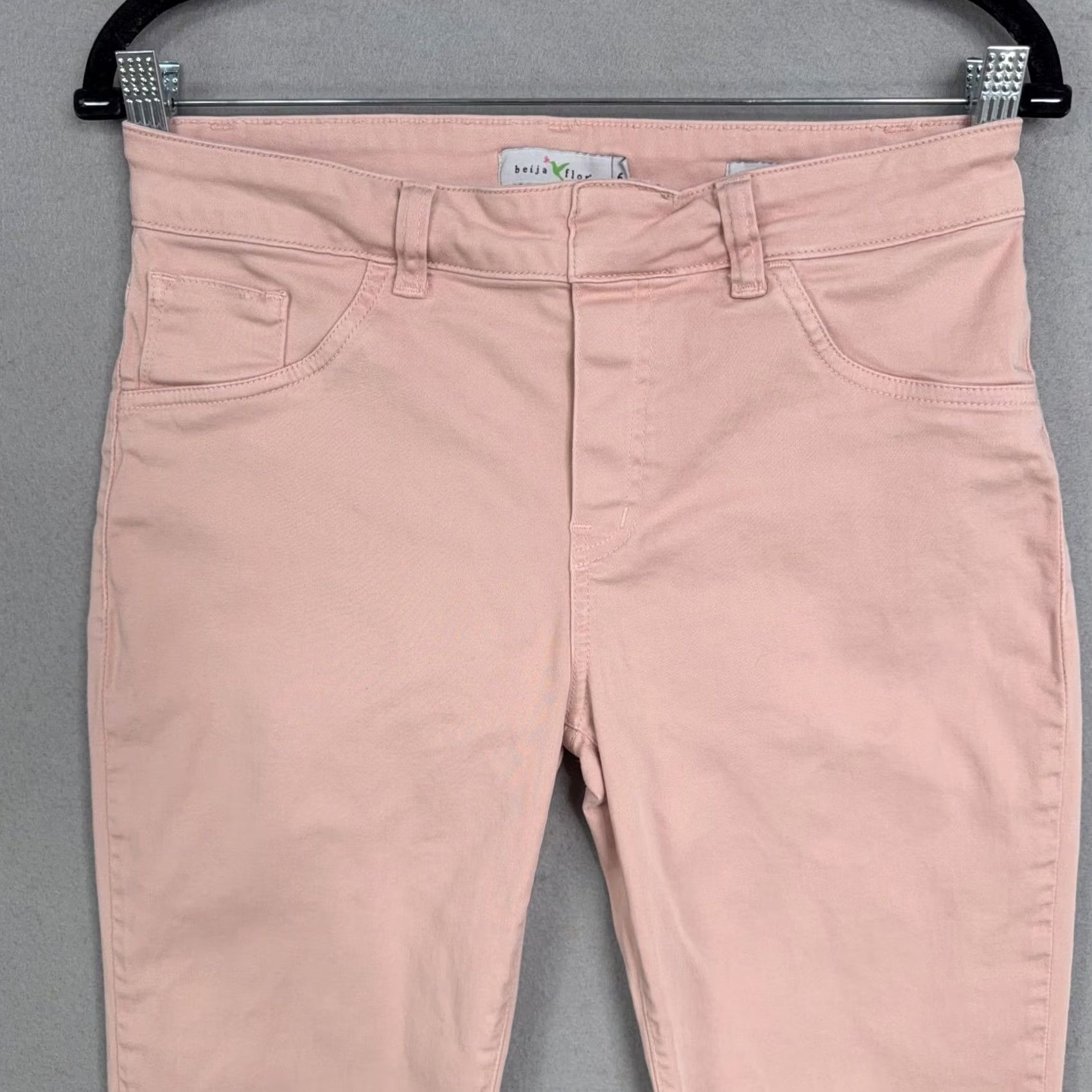 Denime Beija Flor Pants Womens 6 Pink Jeans Kelly Skinny Mid Rise Stretch Denim Fem Size 28" / US 6 / IT 42 - 2 Thumbnail