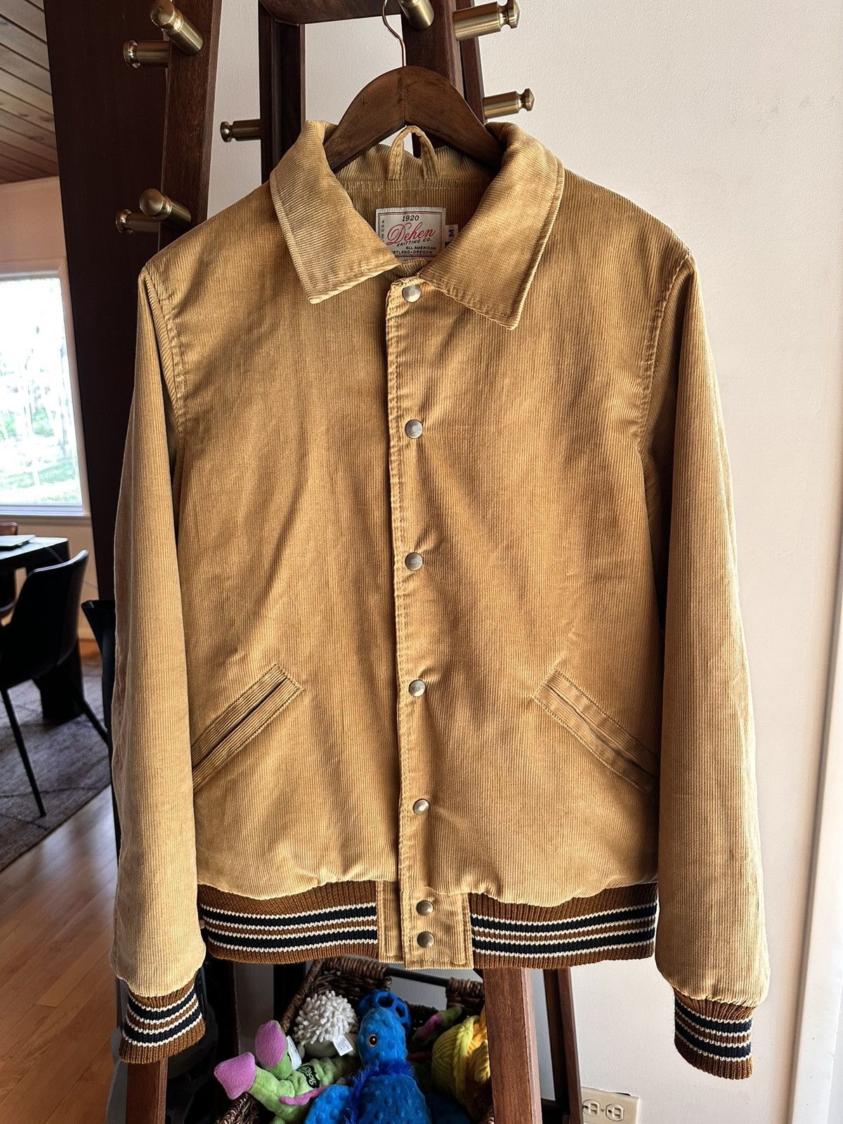 image of Dehen 1920 Team Jacket - Brisbane Moss Corduroy Fawn in Tan, Men's (Size Medium)