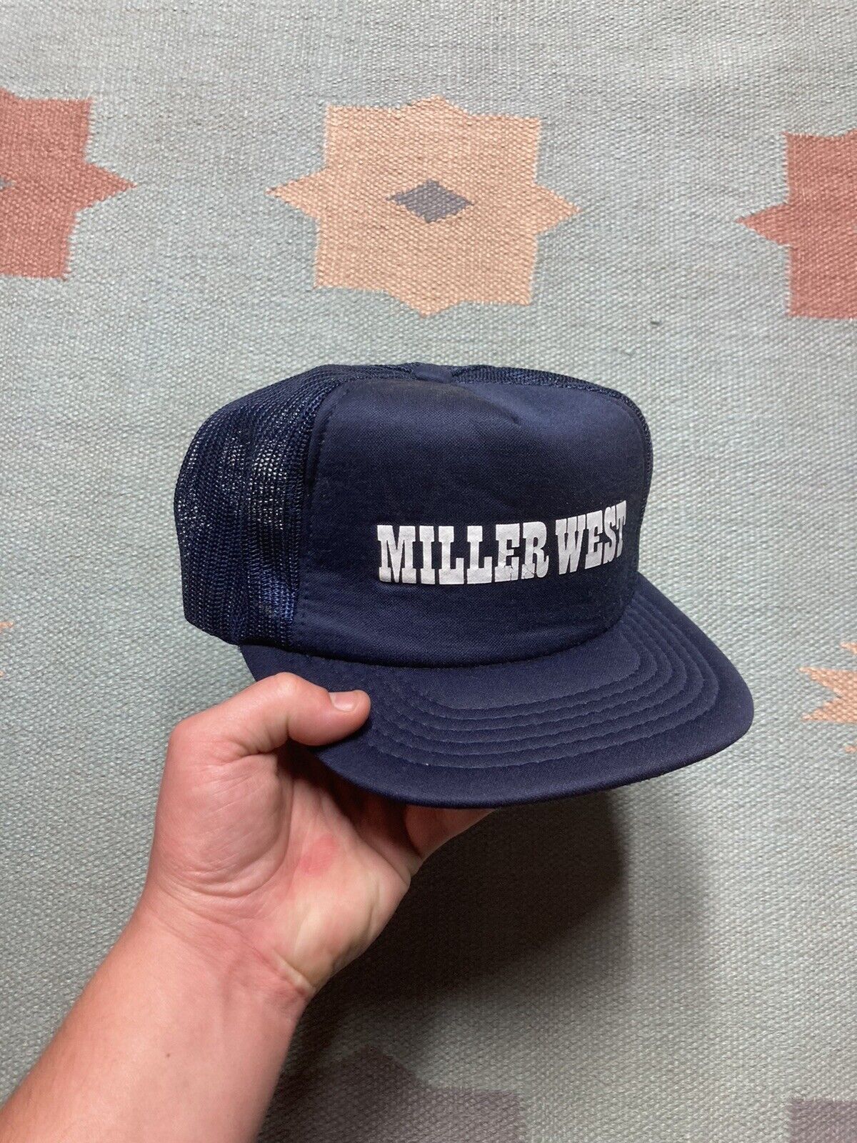 Vintage VTG trucker hat miller west spell out SnapBack adjustable Size ONE SIZE - 1 Thumbnail