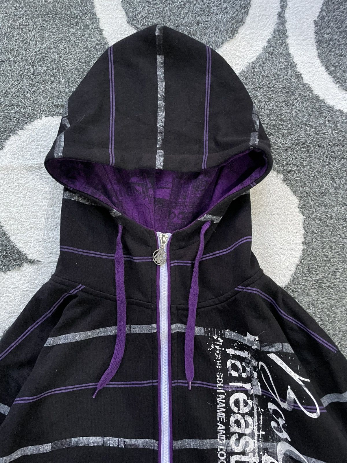Japanese Brand B-ONE SOUL JAPAN STENCIL GRAPHIC ZIP HOODIE Size US M / EU 48-50 / 2 - 4 Thumbnail