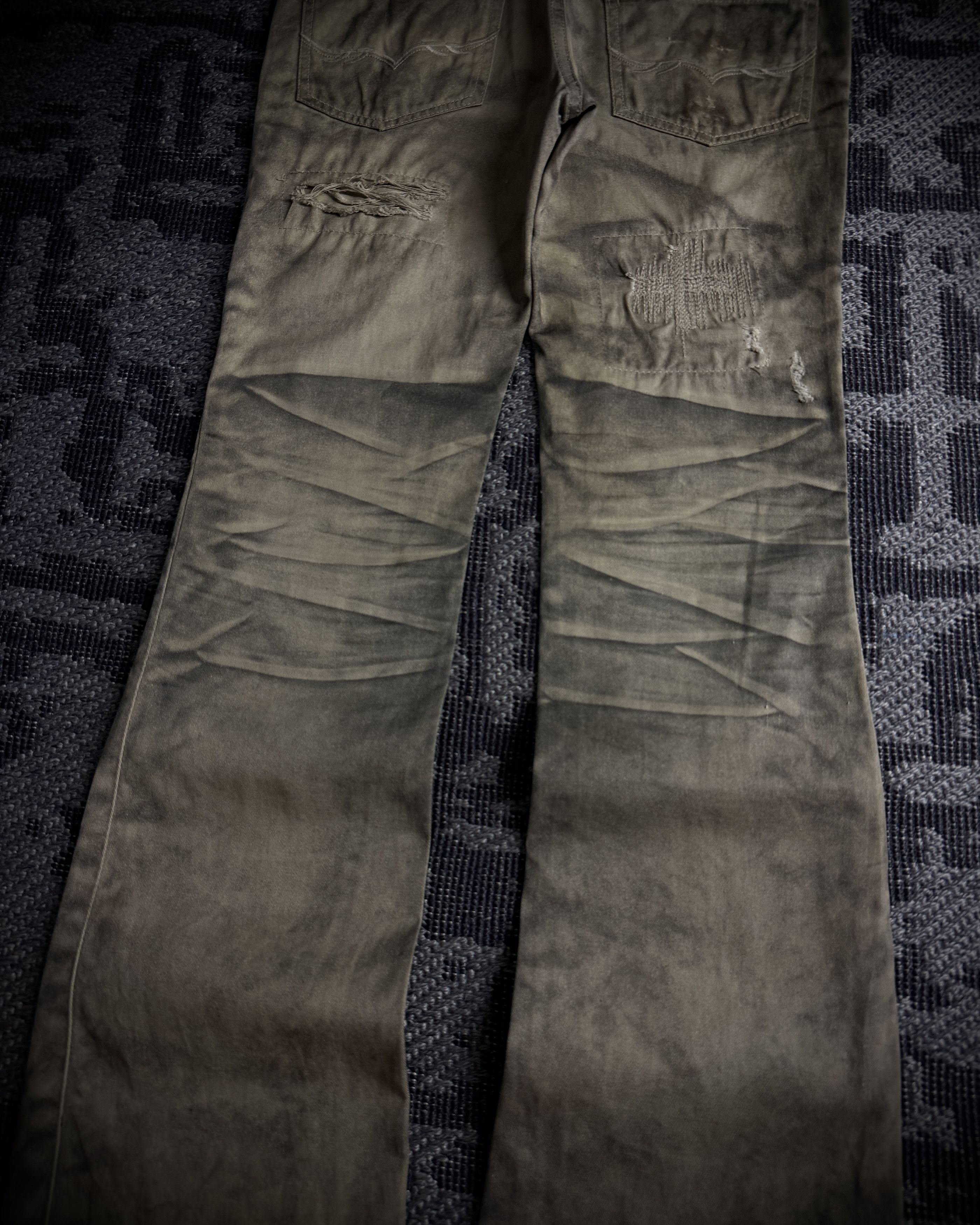 GOSTAR DE FUGA FUGA Washed Sand Heavy Stitch Distressed Bootcut Size US 31 - 11 Thumbnail