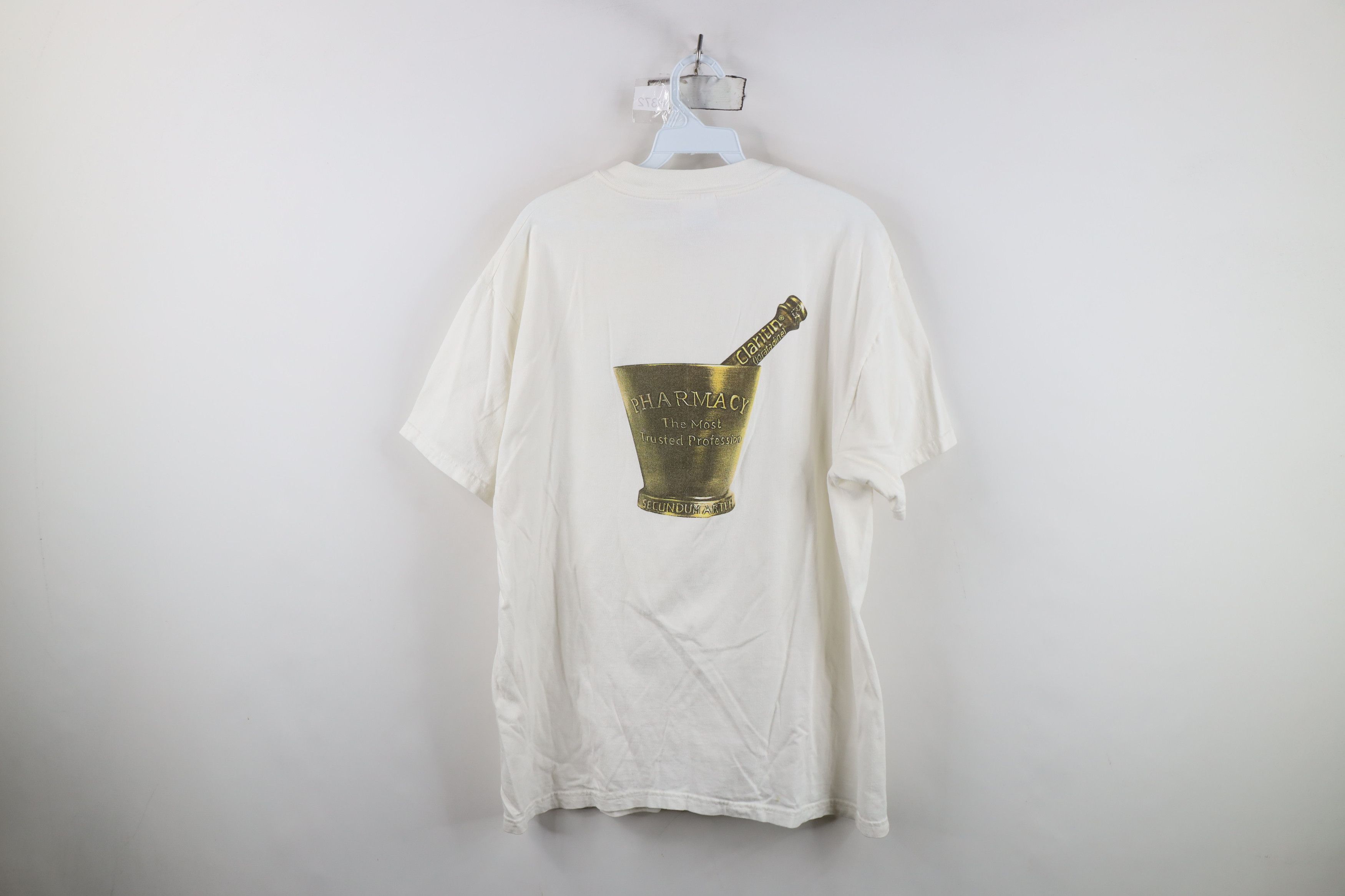 Vintage Vintage 90s Pharmacy Most Trusted Profession T-Shirt White Size US L / EU 52-54 / 3 - 9 Thumbnail