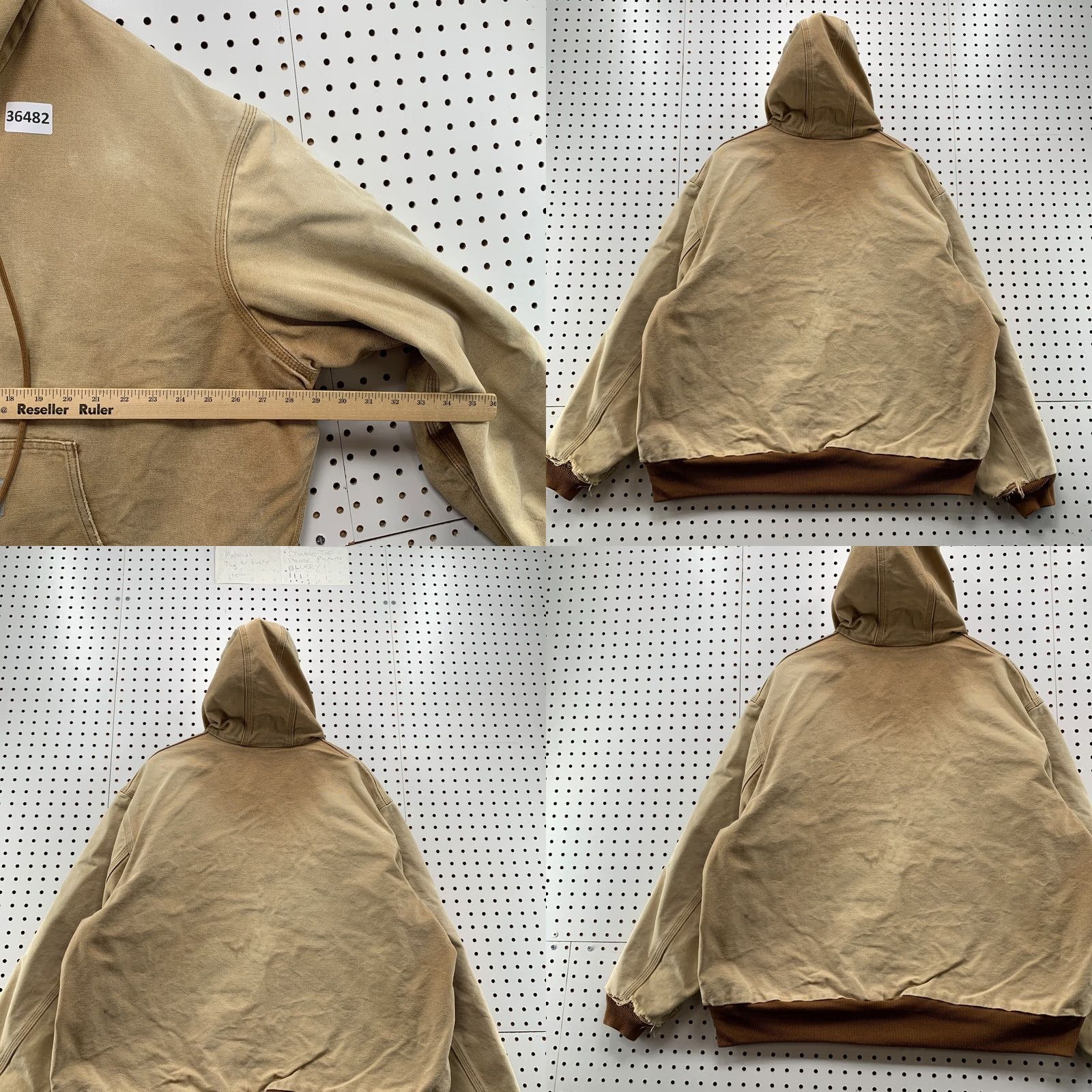 Carhartt VINTAGE Carhartt Hoodie Mens 2XL Brown Canvas Jacket Men Thermal Lined Faded 29x28 Size US XXL / EU 58 / 5 - 9 Thumbnail