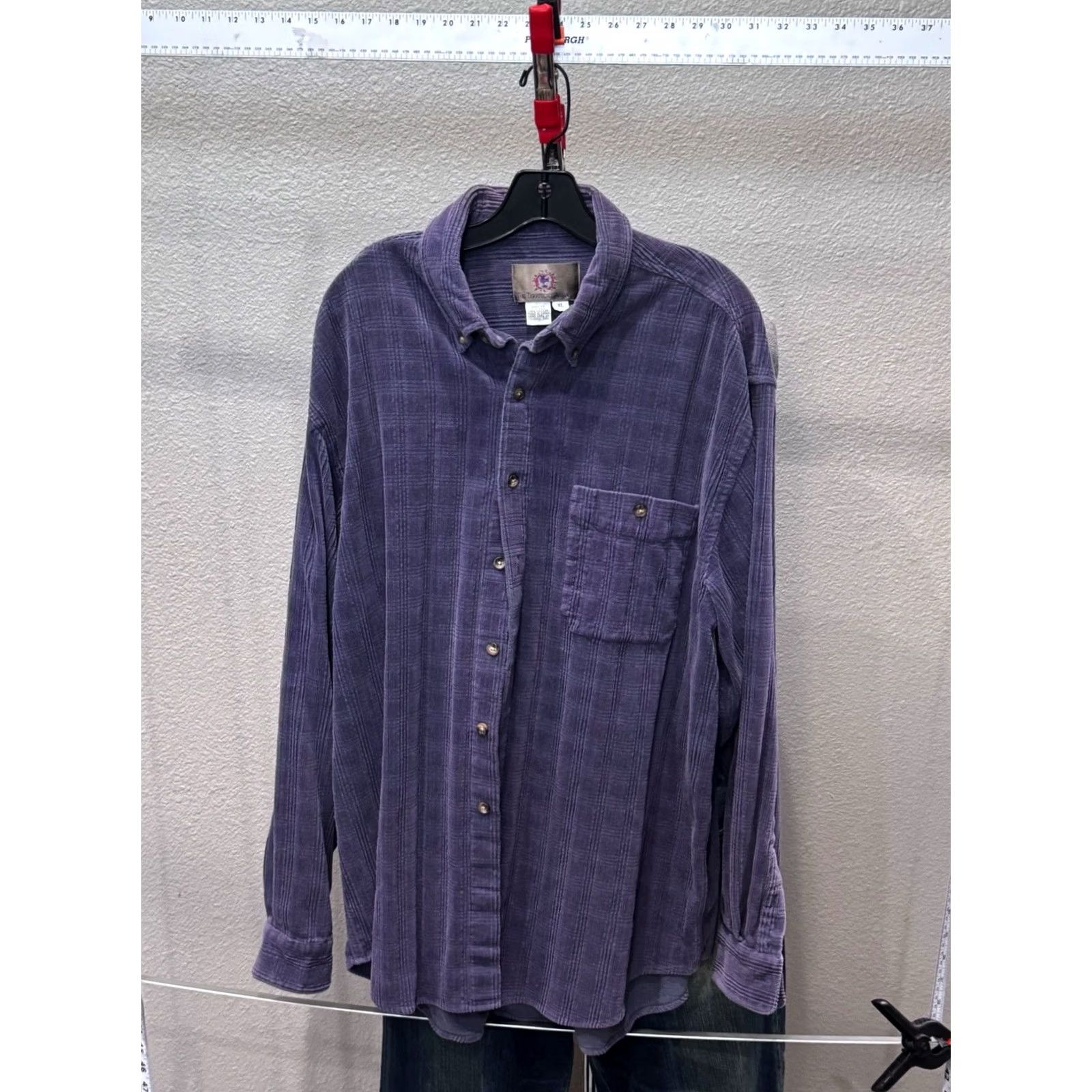The Territory Ahead Territory Ahead XL Long Sleeve Shirt Plum Terry Cloth Plaid Mens XS? XL - wait cannot assume XS. Size US XL / EU 56 / 4 - 3 Thumbnail