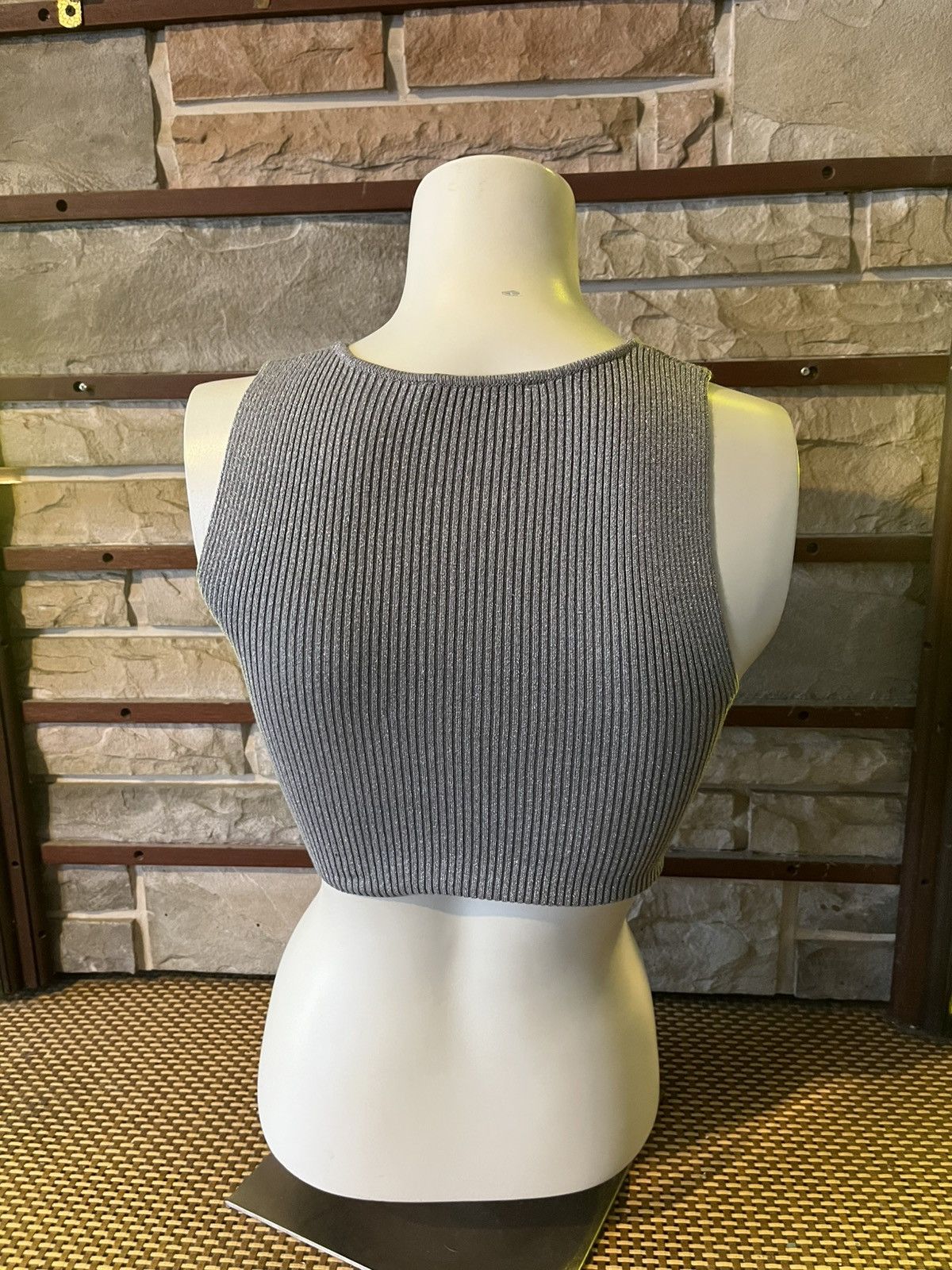 Zara Zara Ribbed Grey Cropped Shirt Size Small Size S / US 4 / IT 40 - 3 Thumbnail