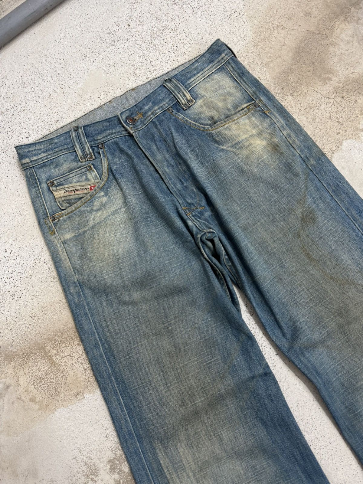 Diesel Wide Leg Diesel Industry Mudwash High OZ Denim Pants Size US 31 - 3 Thumbnail