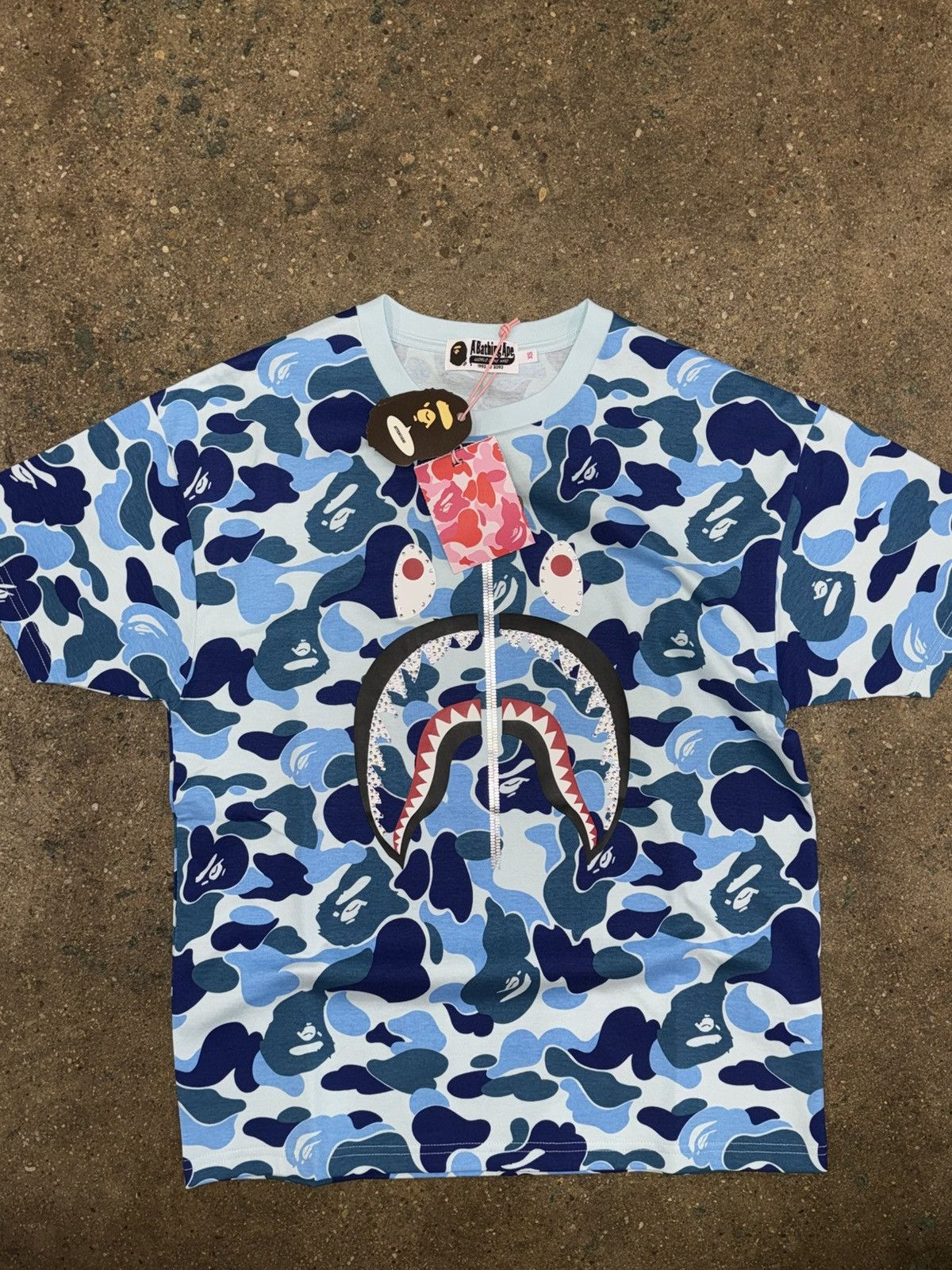 Bape ABC Crystal Stone Shark Tee Size US XS / EU 42 / 0 - 2 Thumbnail