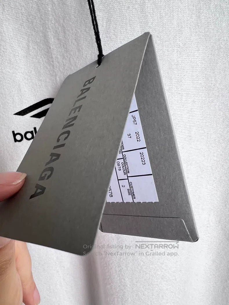 Balenciaga Balenciaga White 3B Frayed Edge Effect Short Sleeve Size US M / EU 48-50 / 2 - 4 Thumbnail