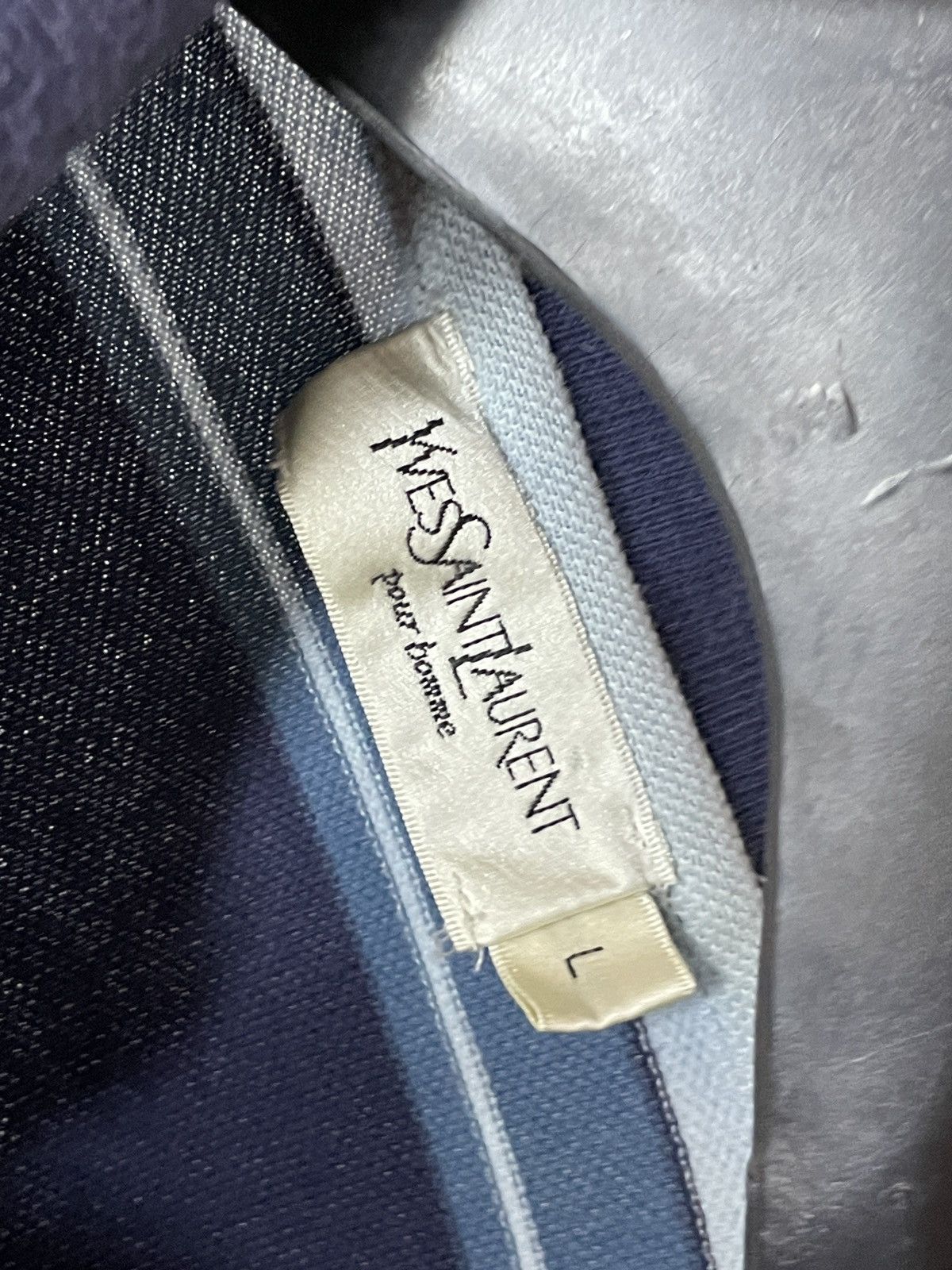 Yves Saint Laurent Vintage YSL Striped Polo Shirt Size US L / EU 52-54 / 3 - 11 Thumbnail