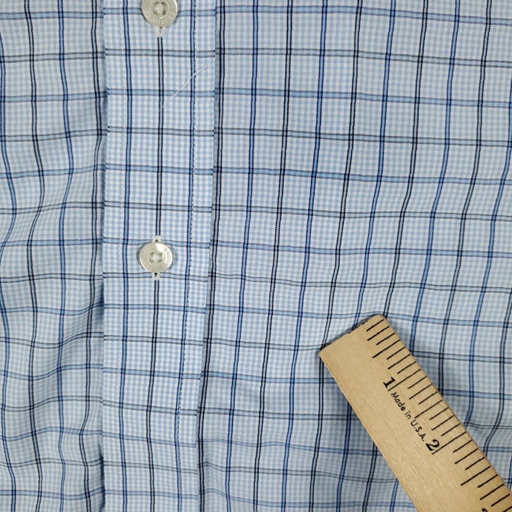 Brooks Brothers VINTAGE Brooks Brothers Shirt Men Large Blue Plaid Casual Button-Up Short Sleeve - Regular, Cotton, 346 Brand, Men’s Shirt Size US L / EU 52-54 / 3 - 3 Thumbnail